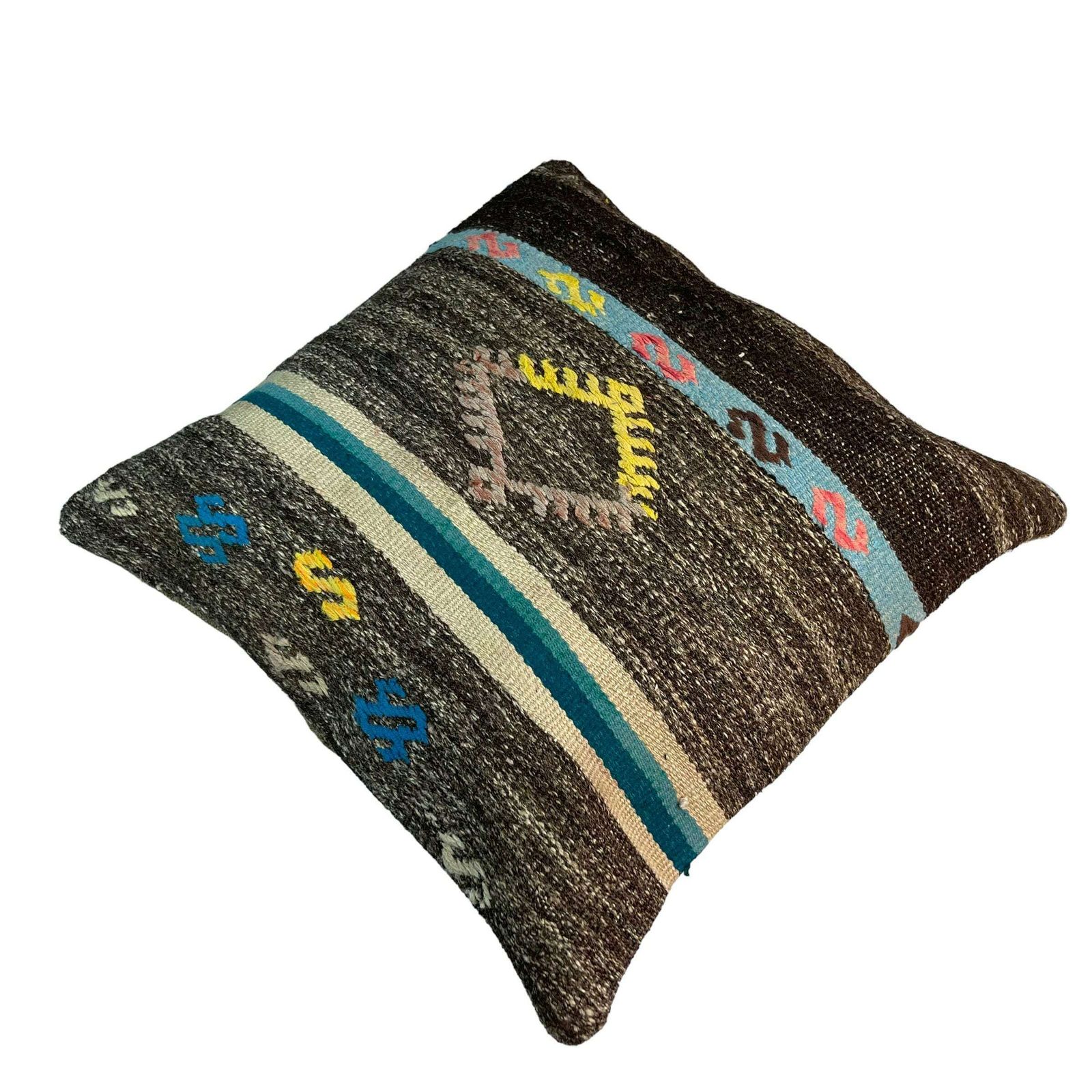 Ethnic Kilim Pillow, 18x18 Pillow Cover, Bohemian Kilim Pillow, Handwoven Kilim Pillow, Sofa Throw Pillow, Meditation Kilim Cover photo buy