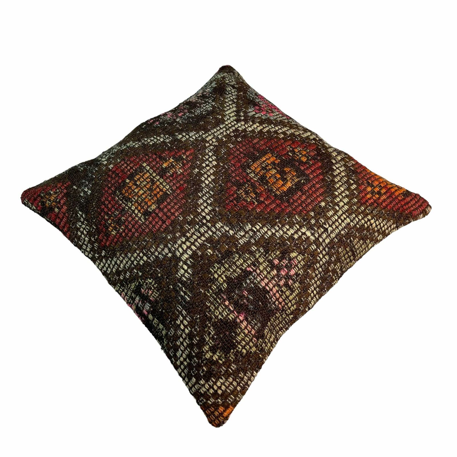 Ethnic Kilim Pillow, 18x18 Pillow Cover, Bohemian Kilim Pillow, Handwoven Kilim Pillow, Sofa Throw Pillow, Meditation Kilim Cover photo vintage