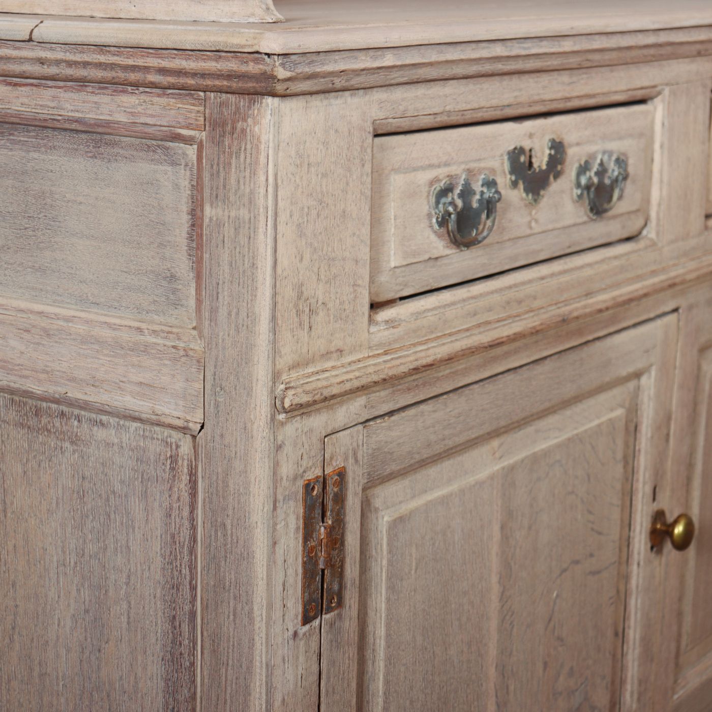 18th Century Bleached Oak Dresser Base photo vintage