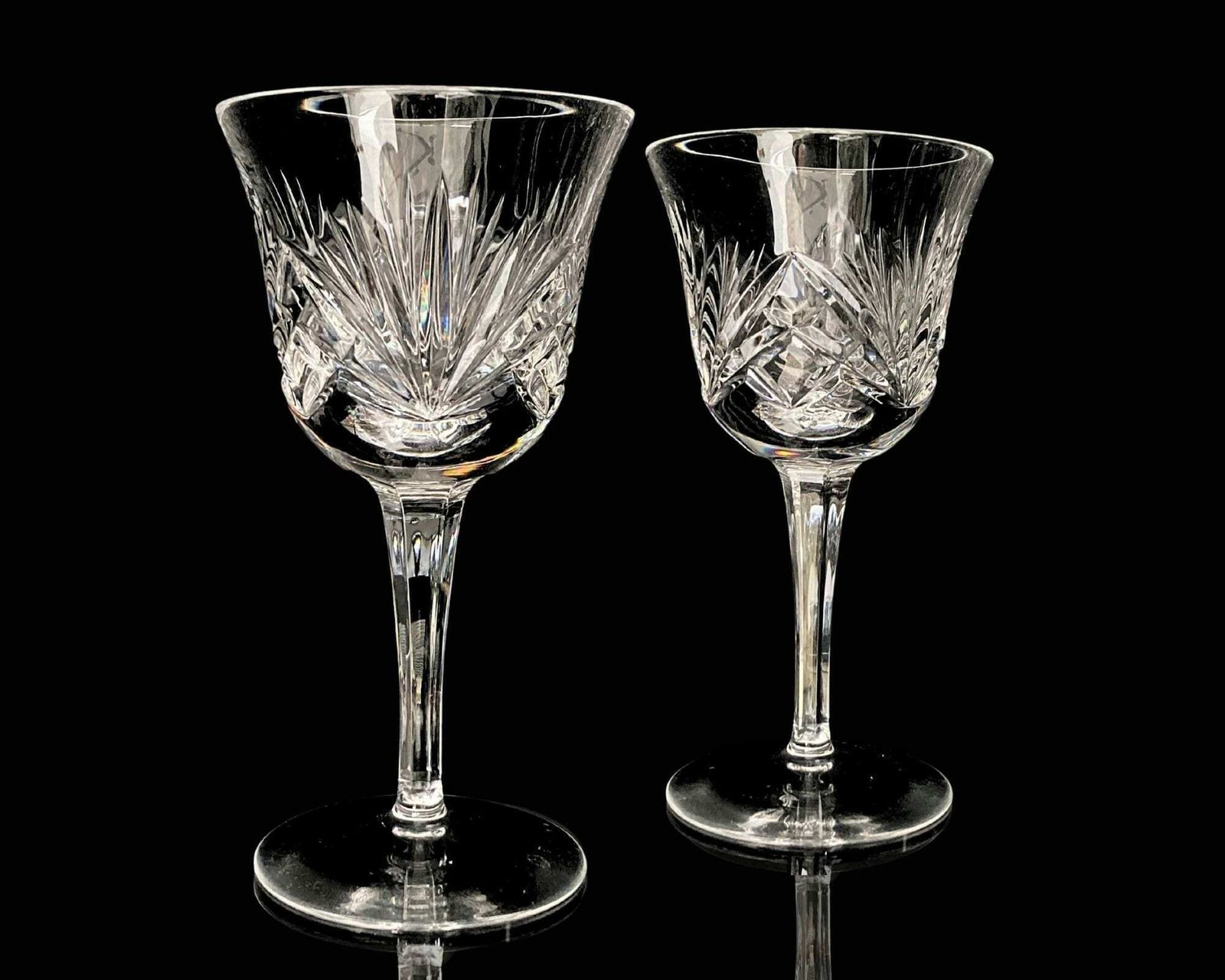 Nachtmann Nierstein Wine Glasses | 6pcs | Cut Criss Cross & Fan Design | 1965 1980 photo furniture
