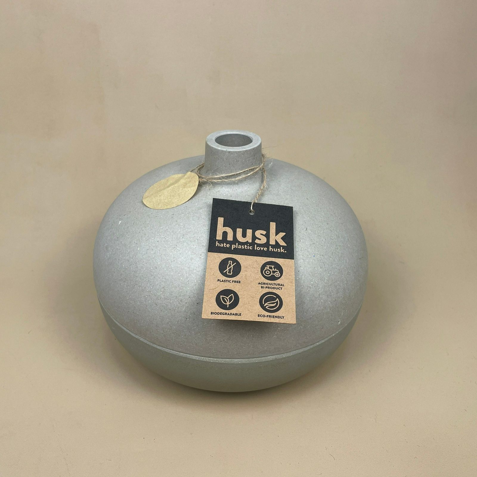 New Husk Round Pill Vase Pot Made From Bamboo Sustainable Indoor Outdoor Green Eco Friendly Circular