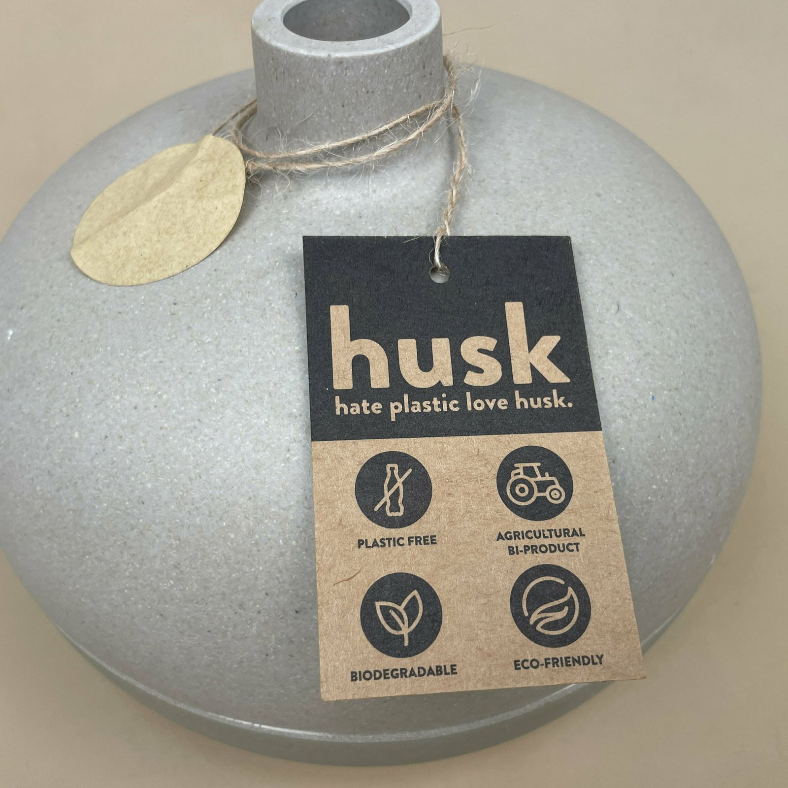 New Husk Round Pill Vase Pot Made From Bamboo Sustainable Indoor Outdoor Green Eco Friendly Circular photo vinterior