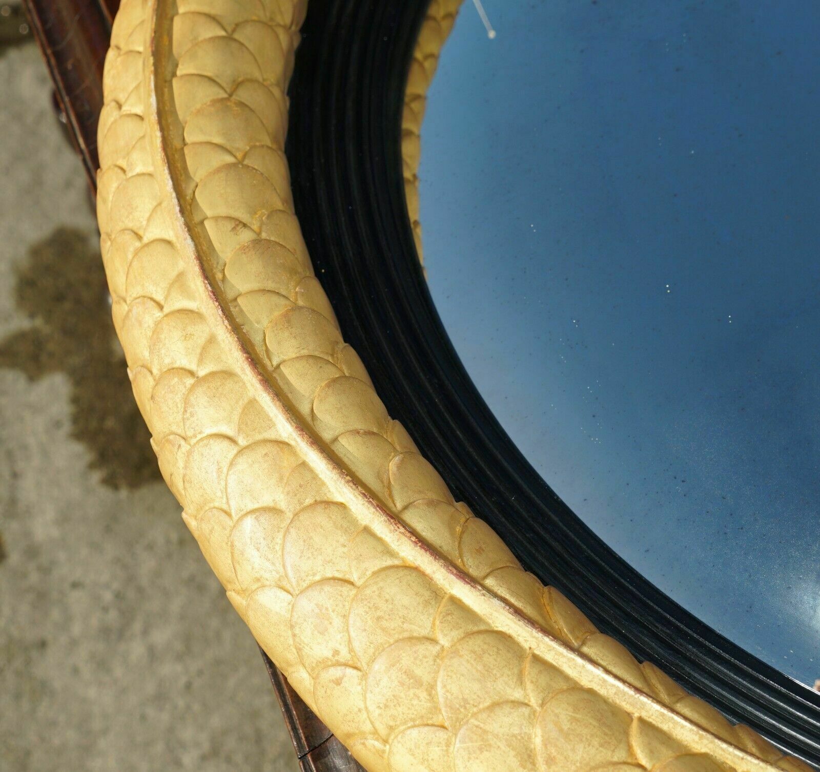 Home Decor Pair Of Extra Large Stunning Regency Style Gold Gilt Twin Serpent Convex Mirrors photo