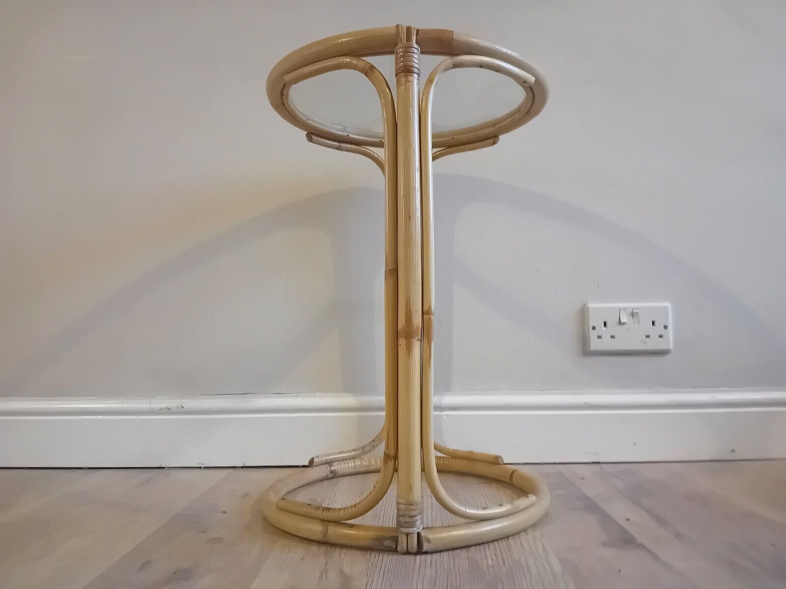 Delightful 1970's Italian Bamboo Boho Chic Mid Century Drinks/Side /Coffee Table photo vintage