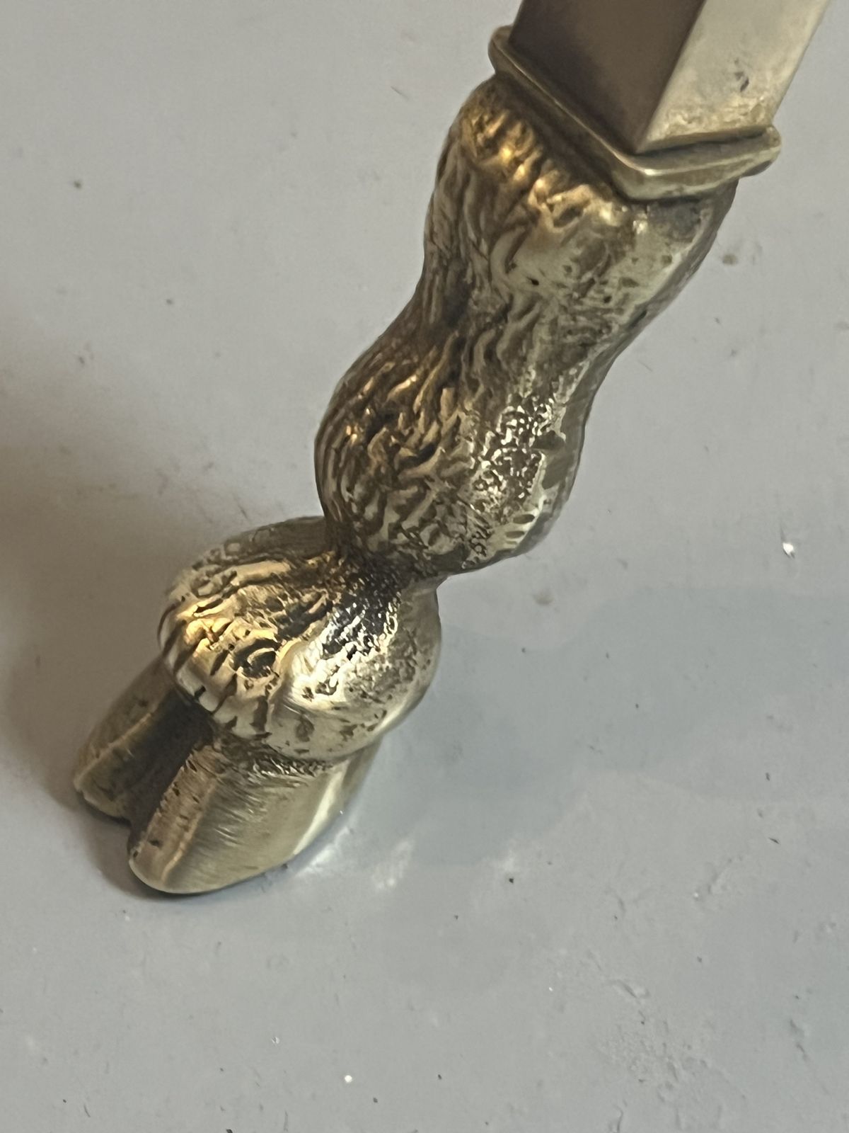 Country House Brass Table Featuring A Ram's Head Design And Hoof photo Furniture