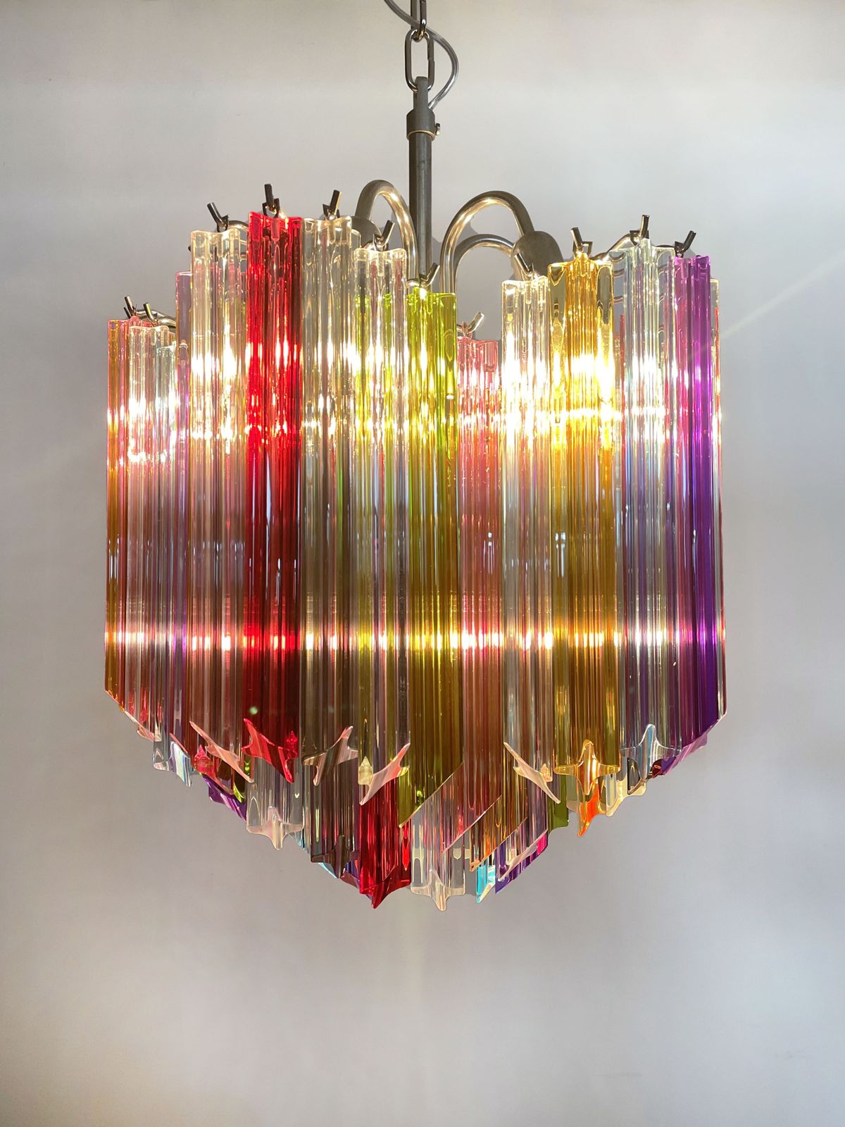 Lighting Modern Quadriedri Glass Chandelier   60 Multicolored Prism Quadriedri photo