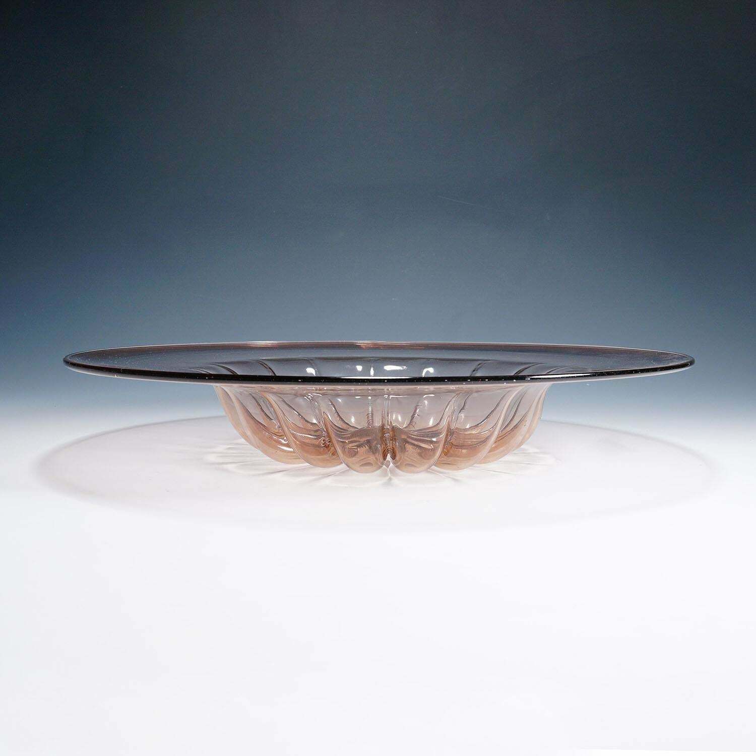 Large Vetro Soffiato Glass Dish By Vittorio Zecchin For Venini Murano Ca. 1925 photo Home Decor