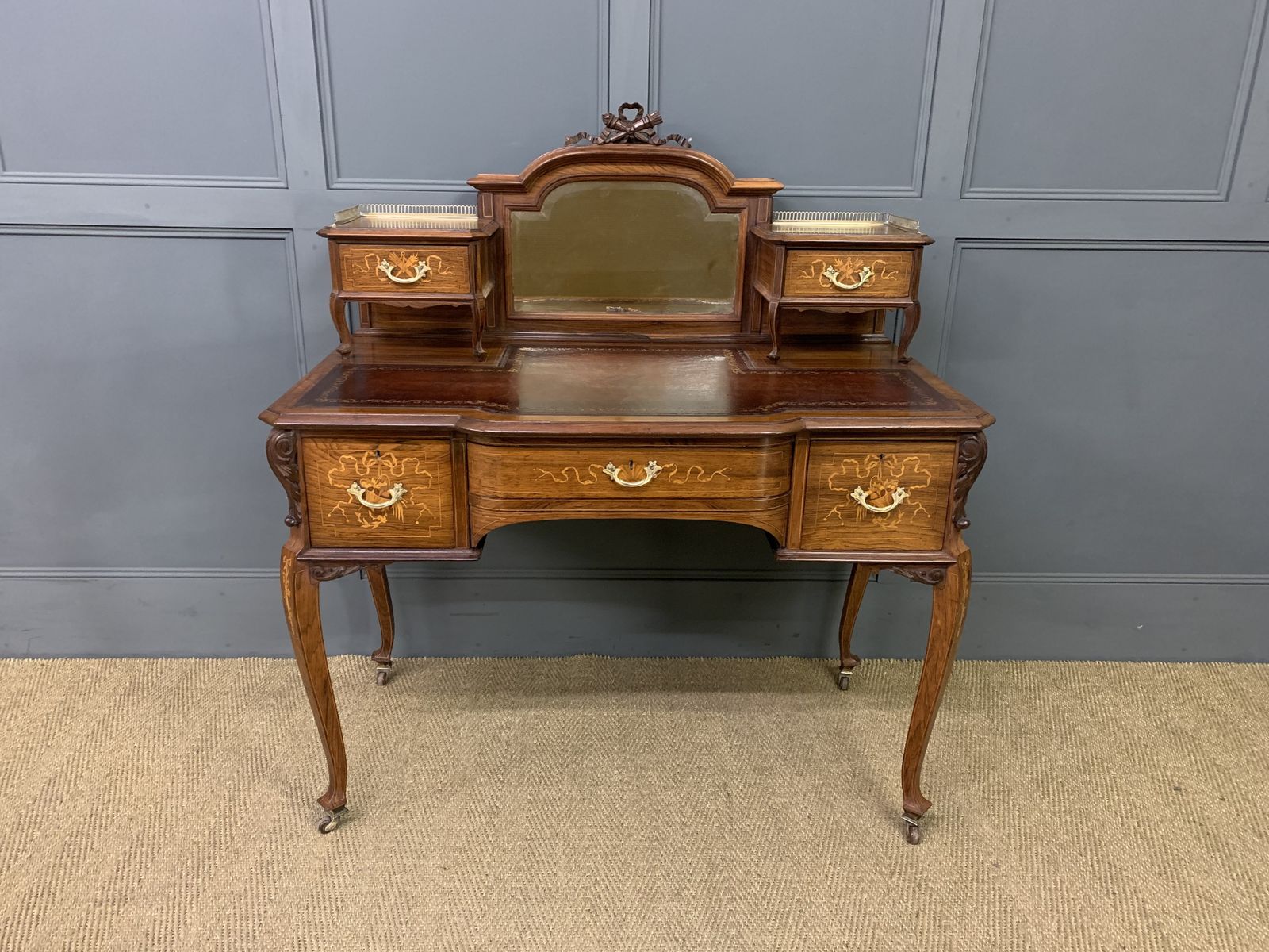 Victorian Inlaid Rosewood Writing Desk By Jas Shoolbred photo 1650.0