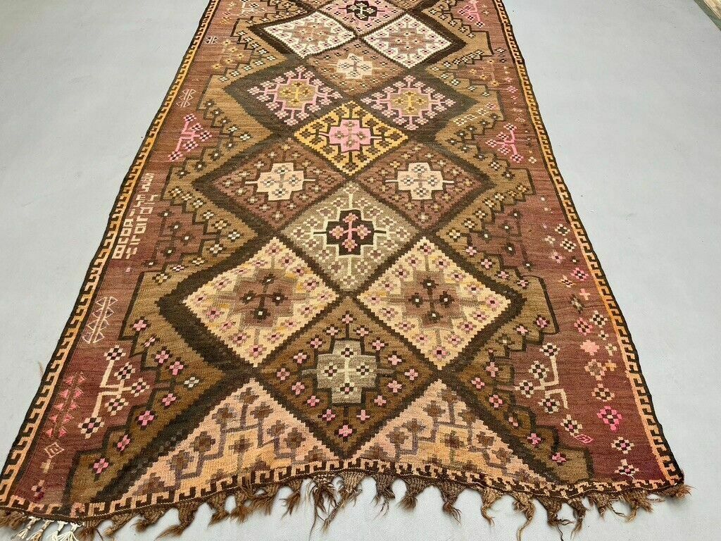 Vintage Turkish Kilim 503x165 Cm Wool Kelim Rug Large photo Textiles