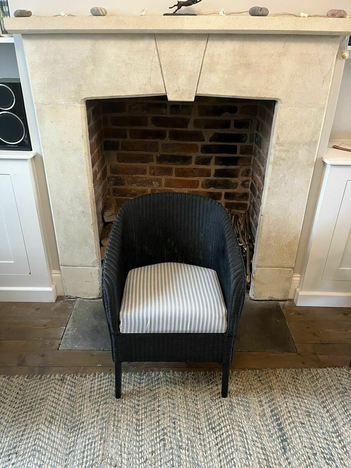 Lloyd Loom Easy Armchair | Black Wicker | 1930s Arts & Crafts Vintage photo Furniture
