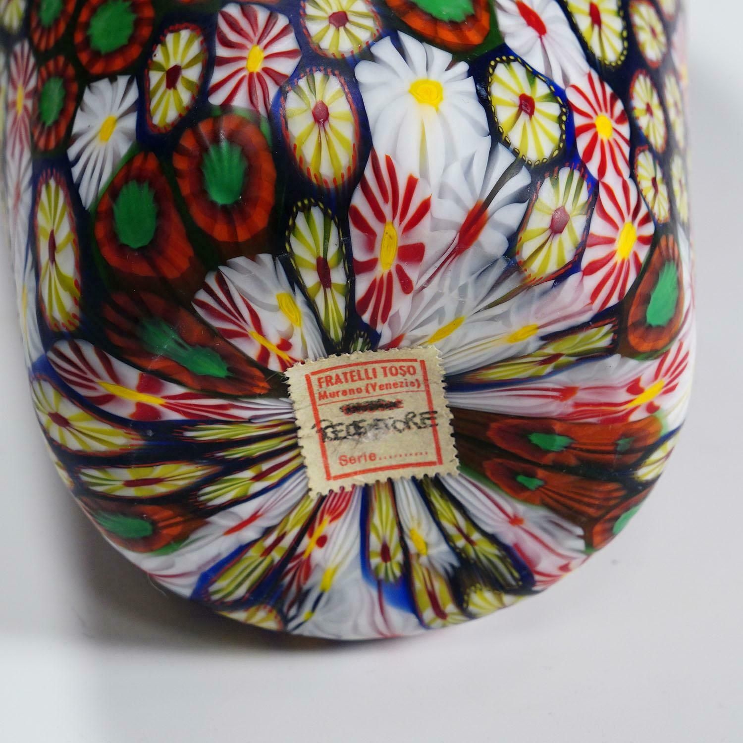 photo furniture Vase With Redentore And Kiku Murrines Ermanno Toso For Fratelli Toso 1960s