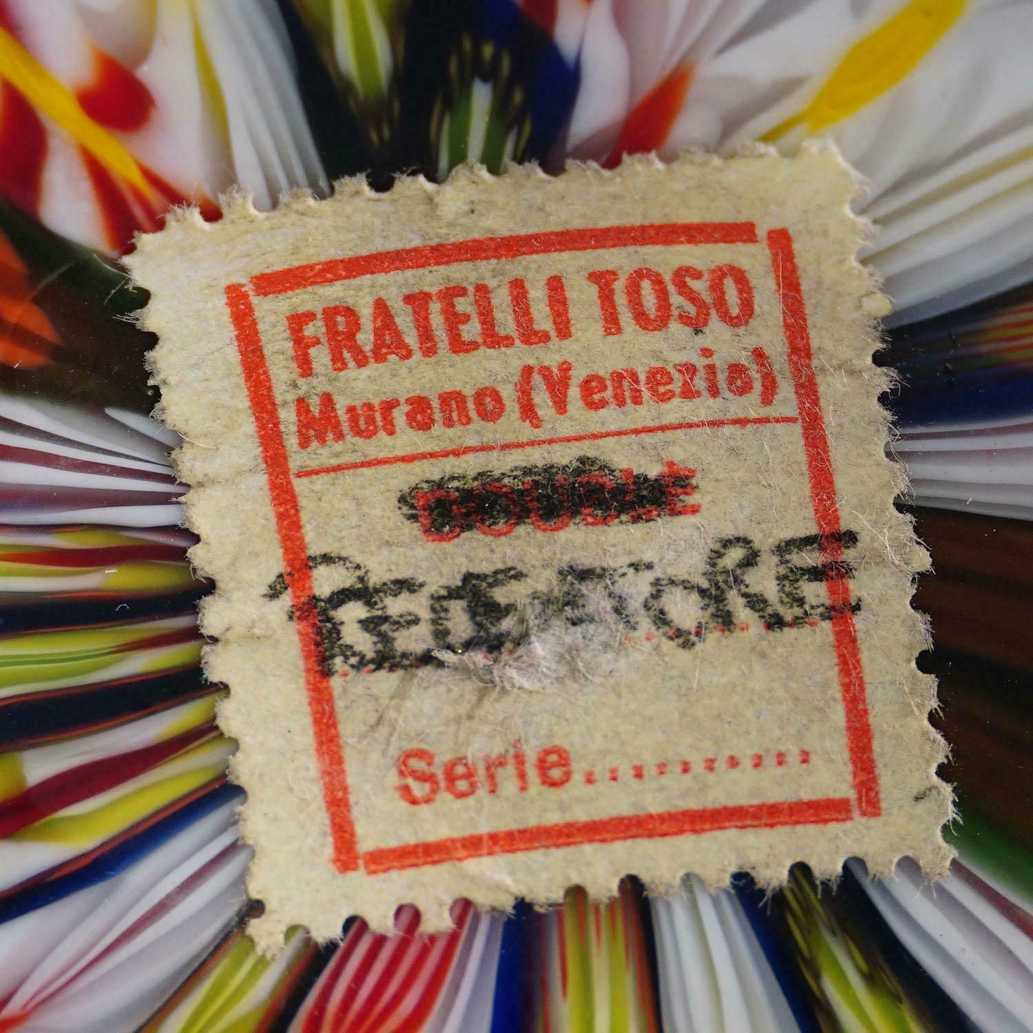 photo for sale Vase With Redentore And Kiku Murrines Ermanno Toso For Fratelli Toso 1960s