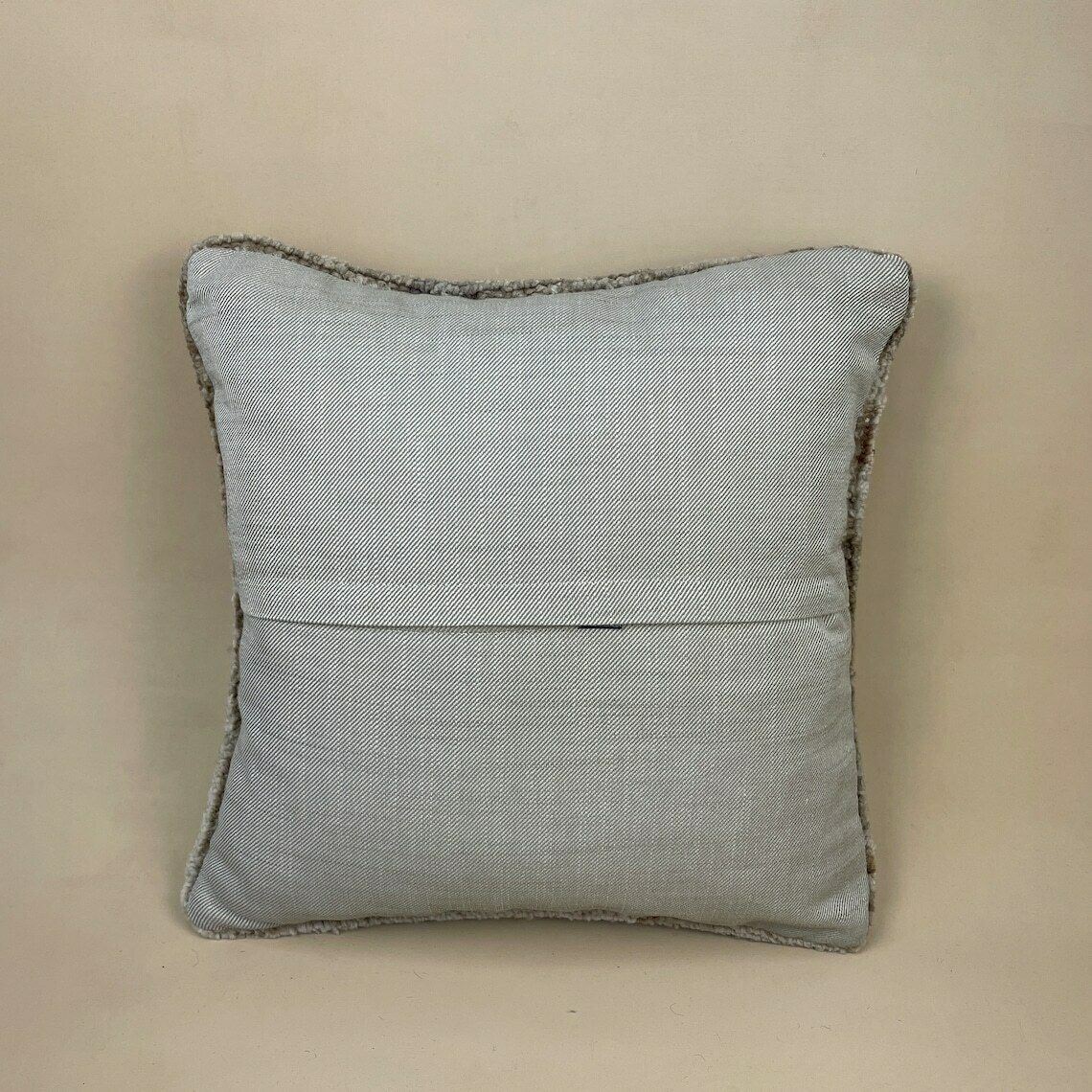 Antique Kilim Cushion Turkish Pillow Feather Filled Handwoven Abstract Muted Beige photo Textiles