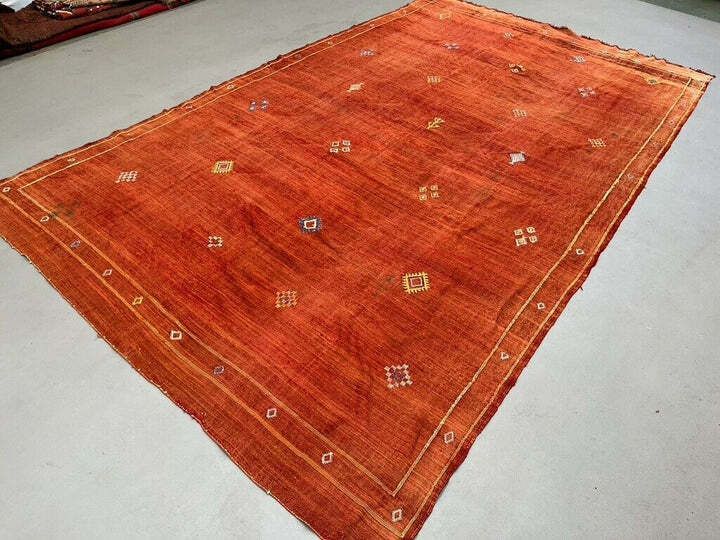 Vintage Moroccan Vegan Silk/Wool Berber Kilim X Large Kelim Rug photo 2402.0