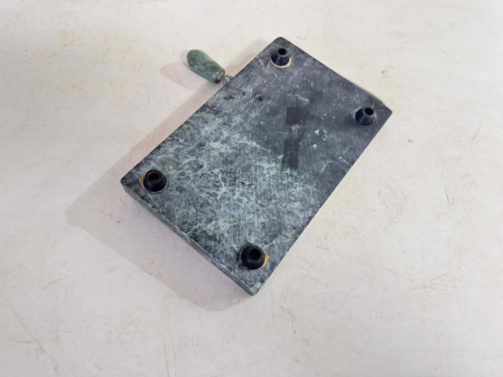 Italian Dark Green Verdi Marble Butter Cutting Board 20th Century photo Home Decor