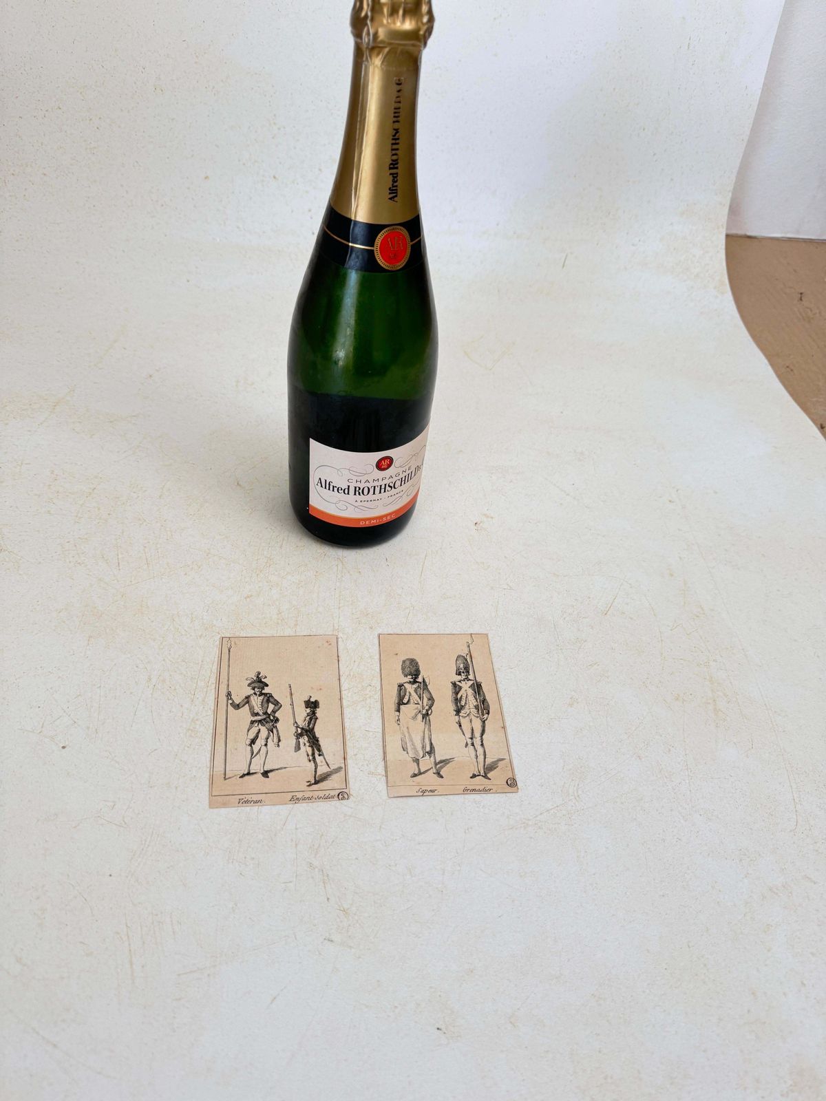 Old Original Engraving With Soldiers Characters France 19th photo furniture