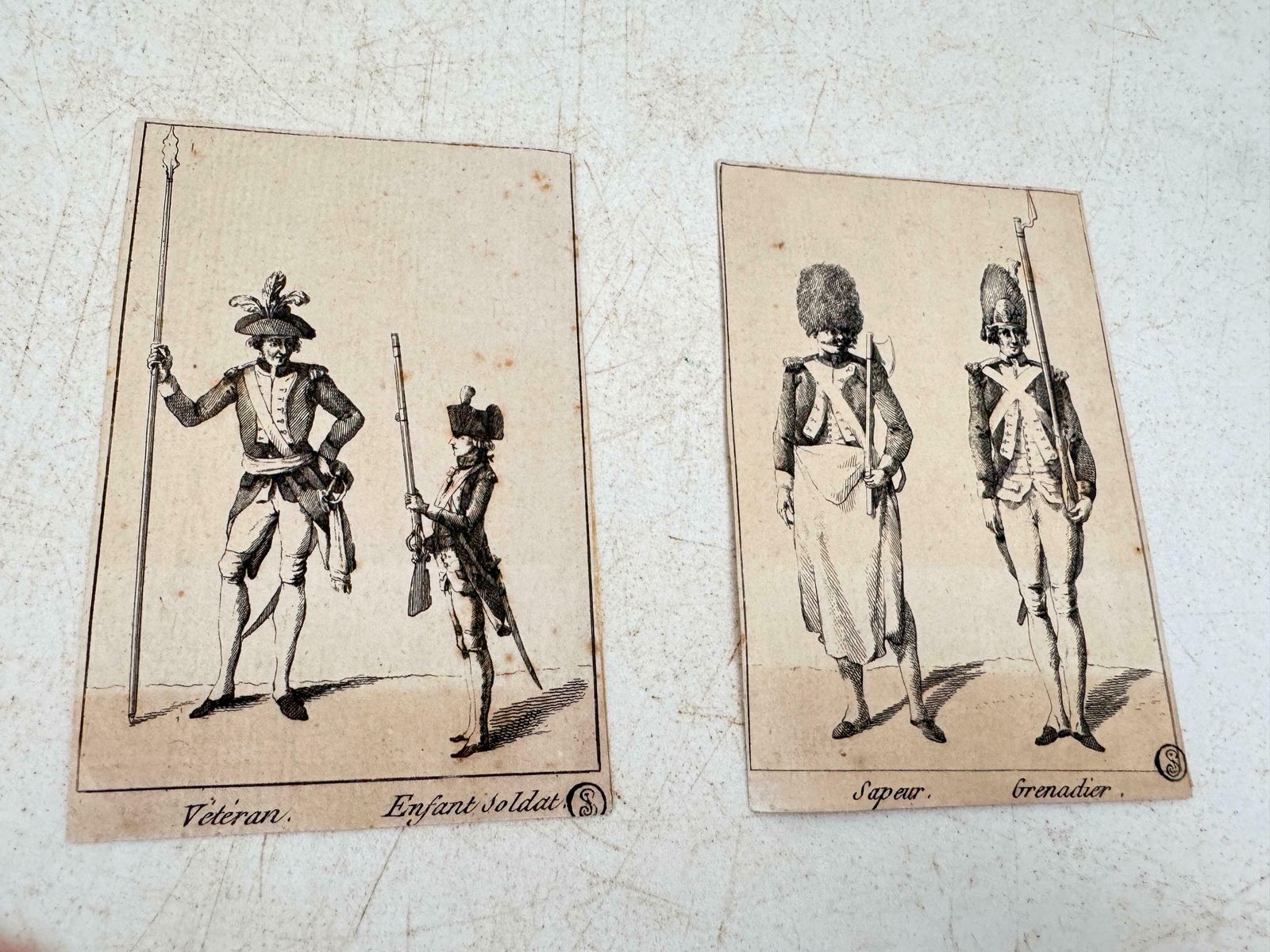 Old Original Engraving With Soldiers Characters France 19th photo buy