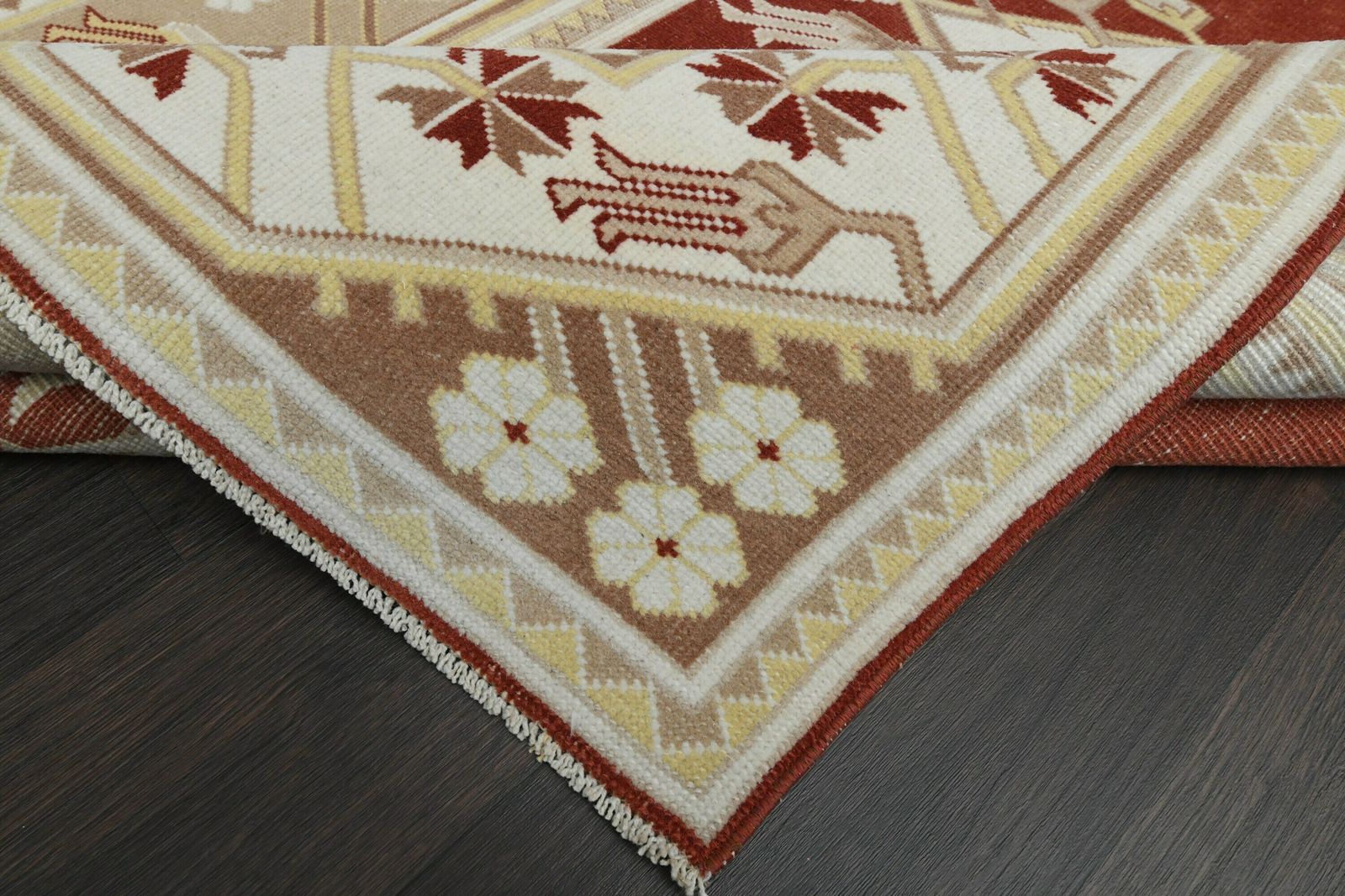 Antique Brown White Orange Rug, Turkish Oushak Rug, Handmade Vintage Rug, Area Rug, Living Room Rug, Washable Wool Rug photo Textiles