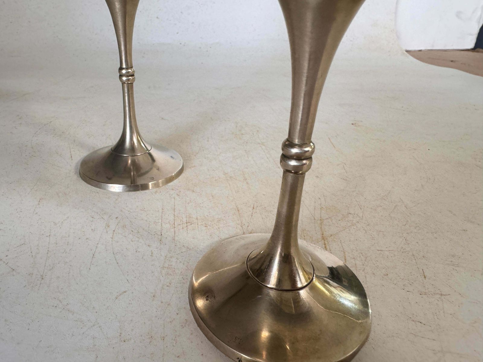 French Pair Of Chalices In Metal Circa 1960 France Silvered Color photo 284.0