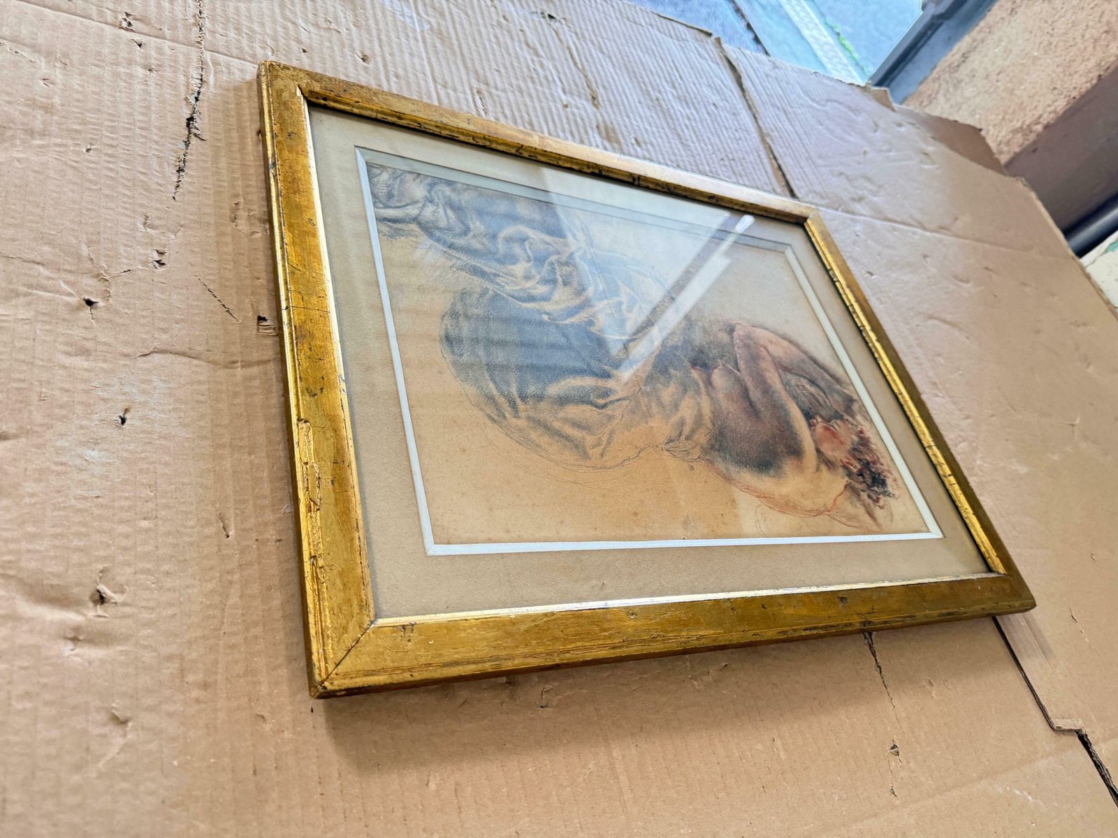 photo furniture Drawing Representing A Woman On A Bed Signed France 19th Century