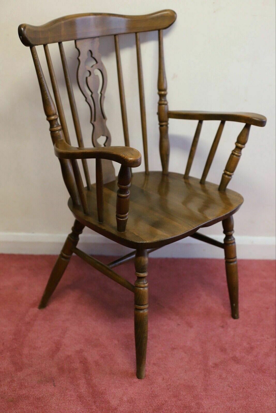 Furniture Lovely Set Of Five Beech Farmhouse Armchairs photo