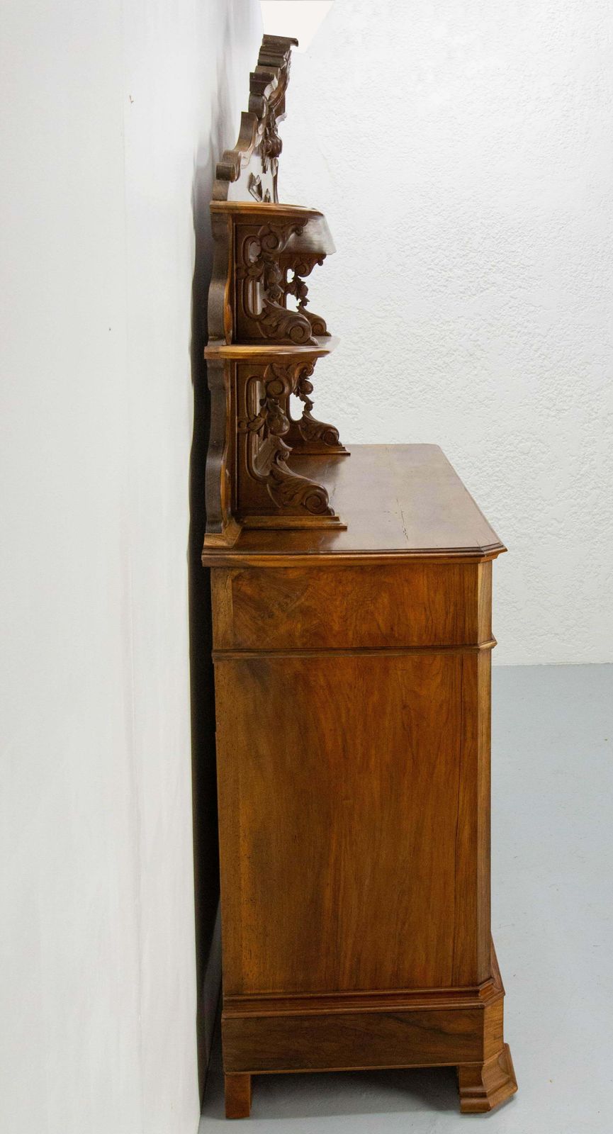 19th Century Walnut Buffet Louis Philippe Deux Corps, France photo Furniture