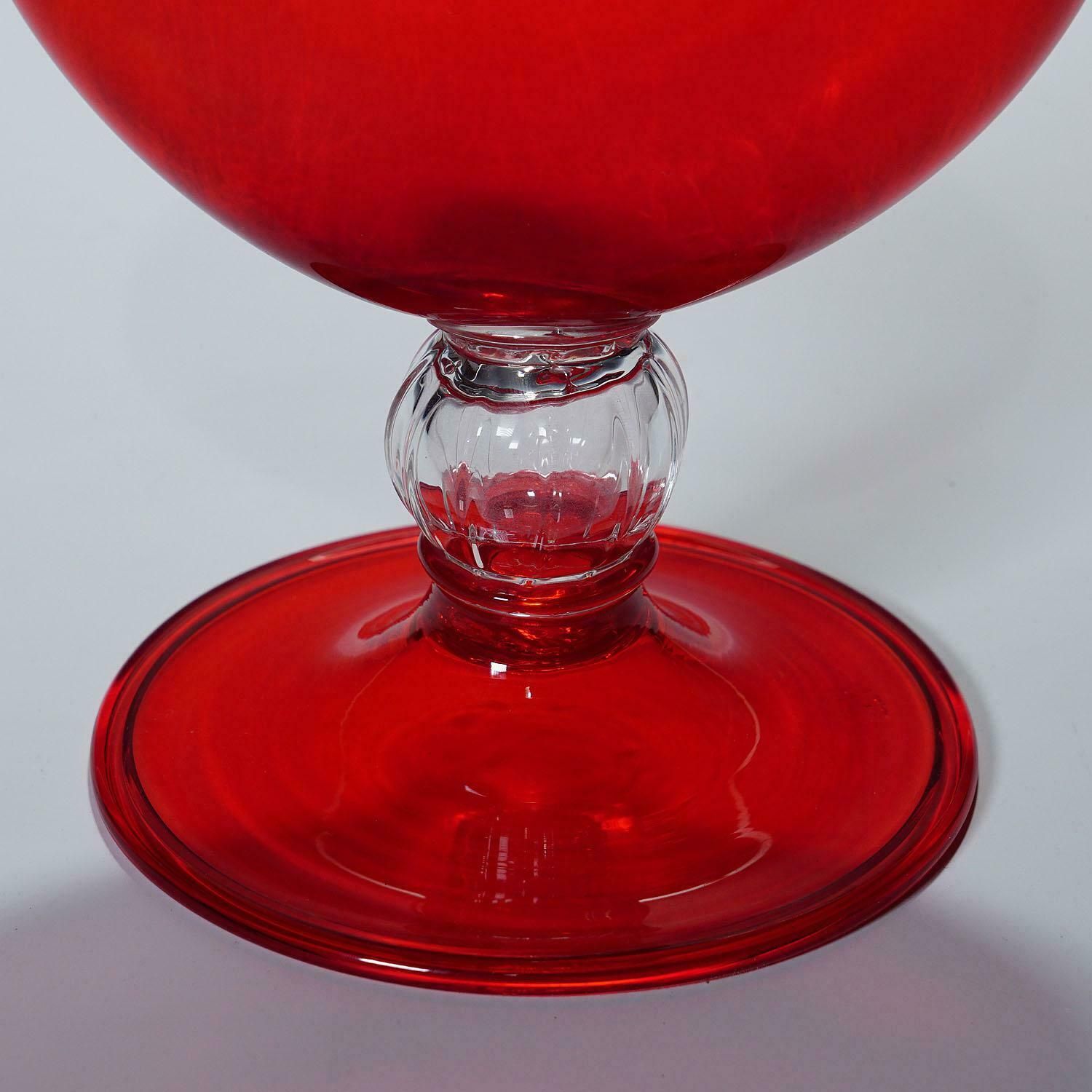 Vetro Soffiato Glazen Vaas Van Vittorio Zecchin Voor Venini Murano, Ca. 1950 photo furniture