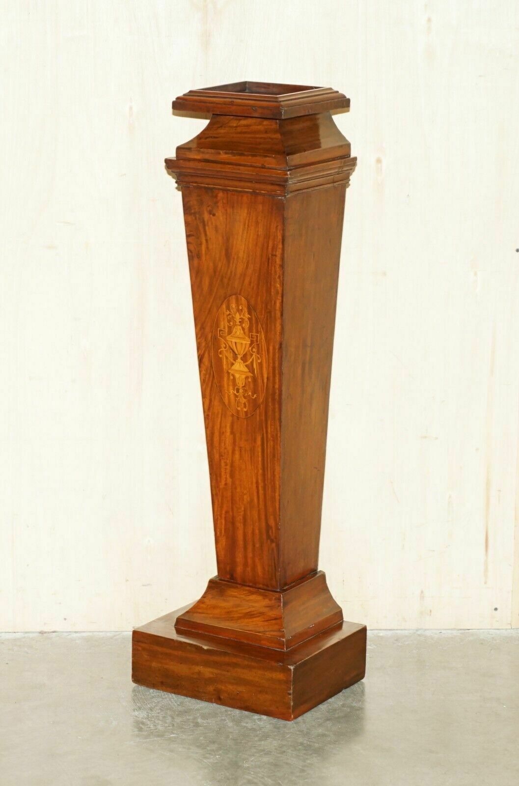 Restored Antique Circa 1870 Sheraton Walnut & Flamed Mahogany Jardiniere Stand photo furniture
