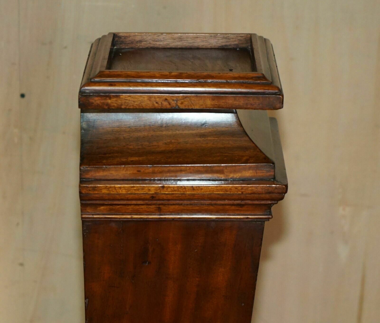 Home Decor Restored Antique Circa 1870 Sheraton Walnut & Flamed Mahogany Jardiniere Stand photo