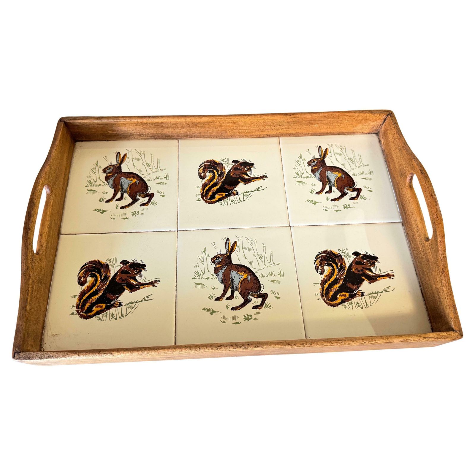 Platter Or Tray In Ceramic And Wood France 1970s Brown And White Color photo buy