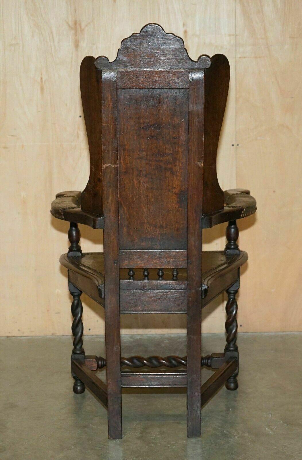 Furniture Four Antique 1640 Caquetoire Carved Walnut Polychrome Painted Armchairs photo