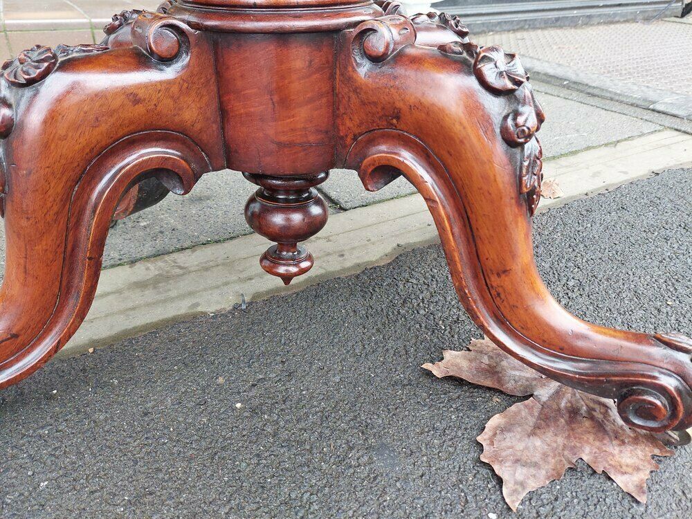 Victorian Burr Walnut Serpentine Card Table photo Furniture