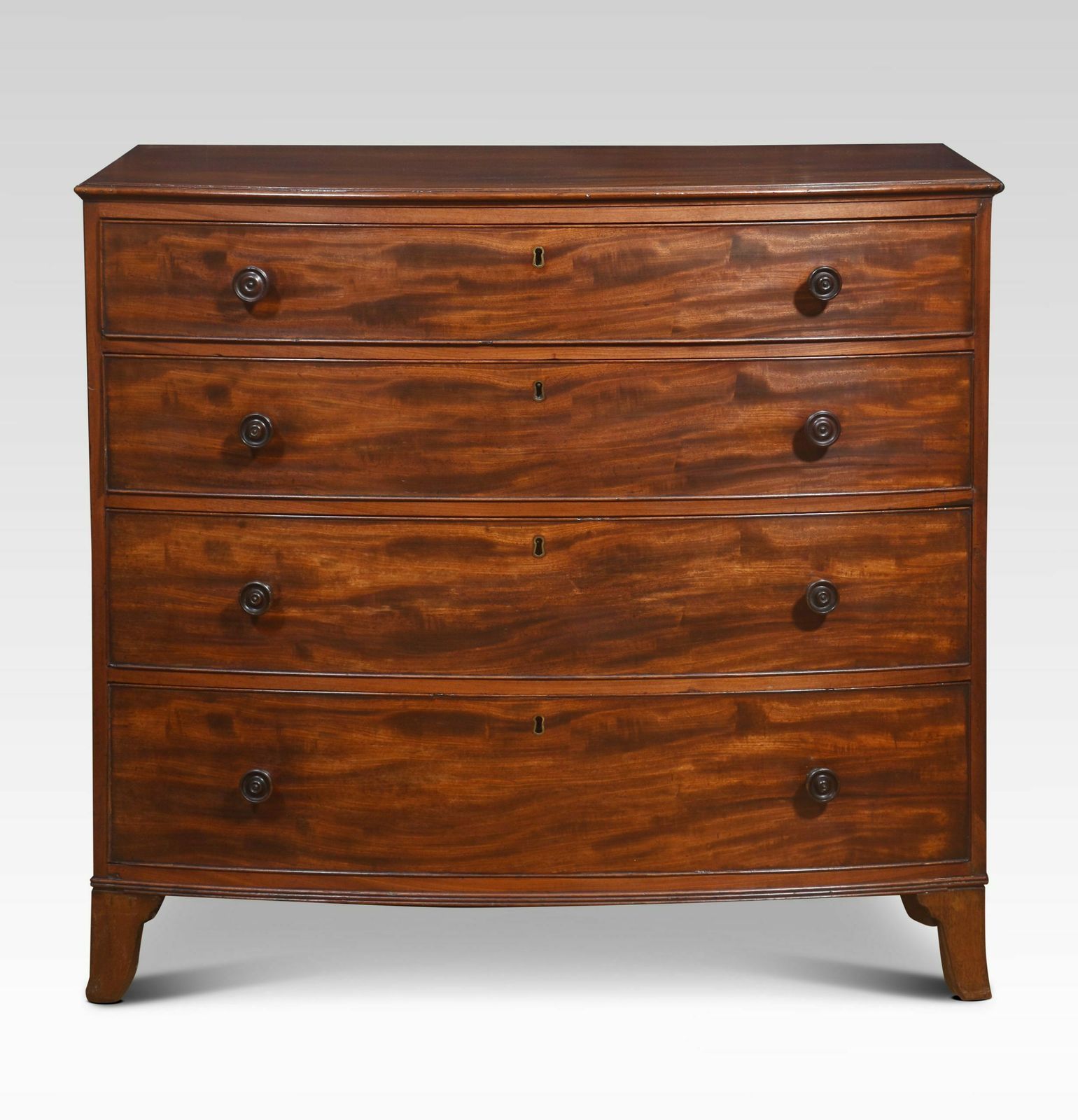 Regency Mahogany Bow Front Chest Of Draws