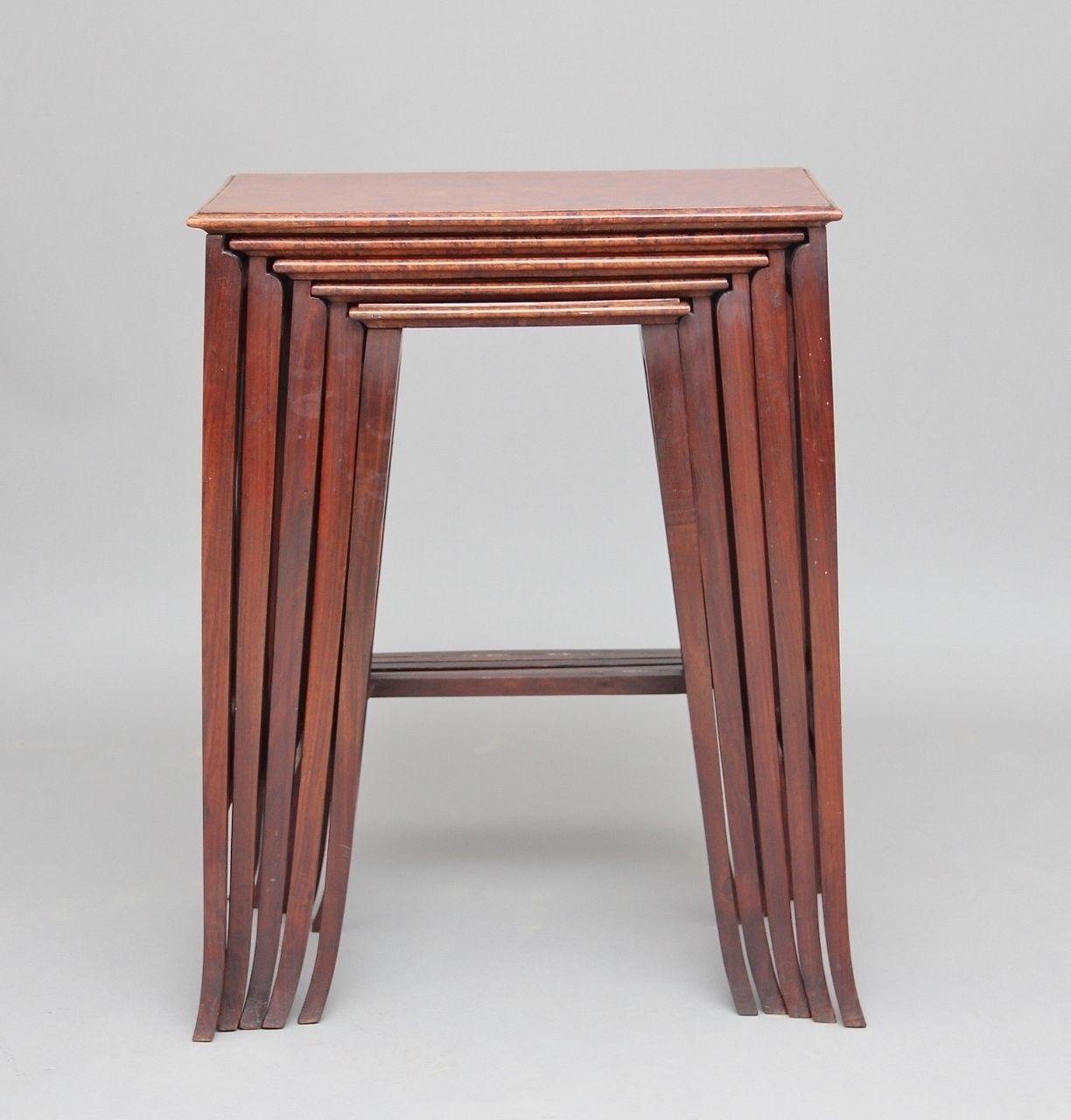 Set Of 19th Century Teak And Burr Walnut Nest Of Tables photo Furniture
