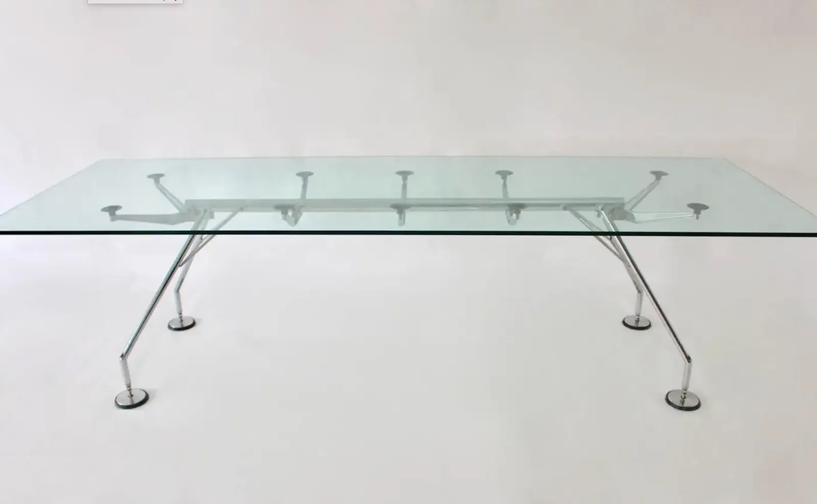 Vintage Chrome And Glass Dining Table Nomos By Sir Norman Foster 1986 photo for sale