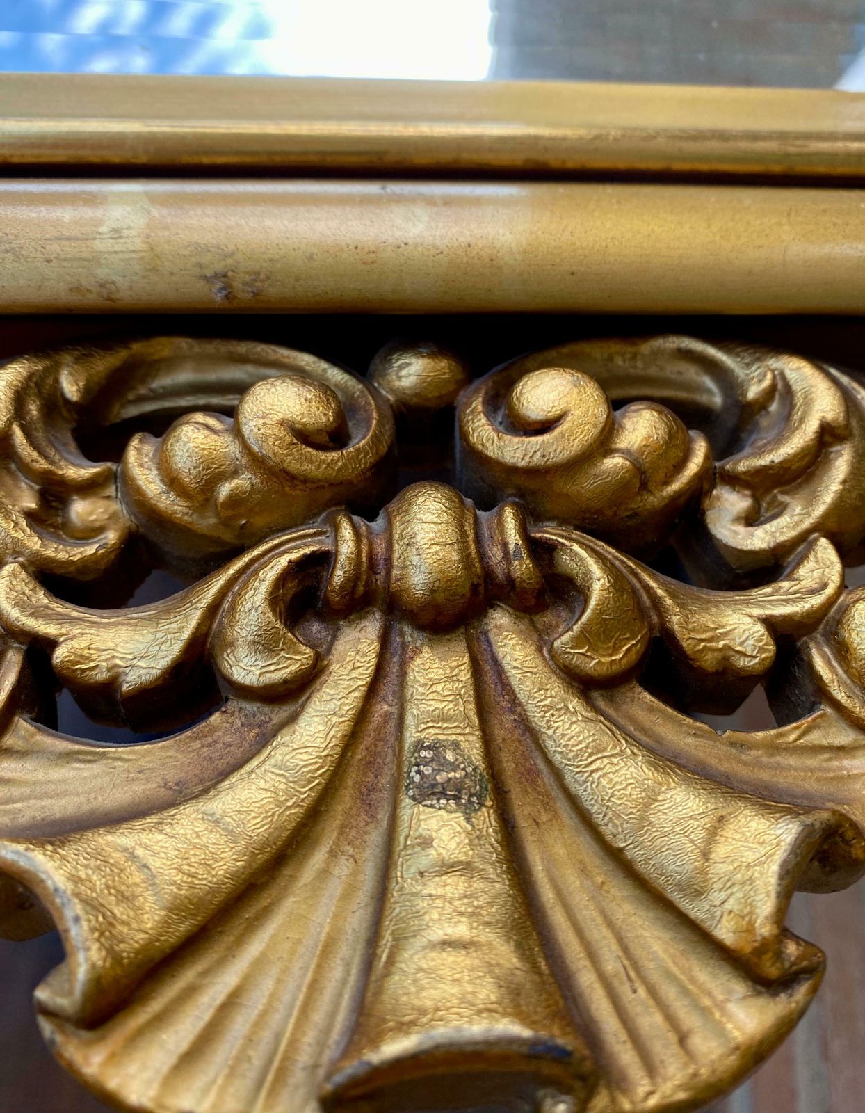 photo furniture Grand miroir monumental doré à la feuille d'or, époque française, 1890