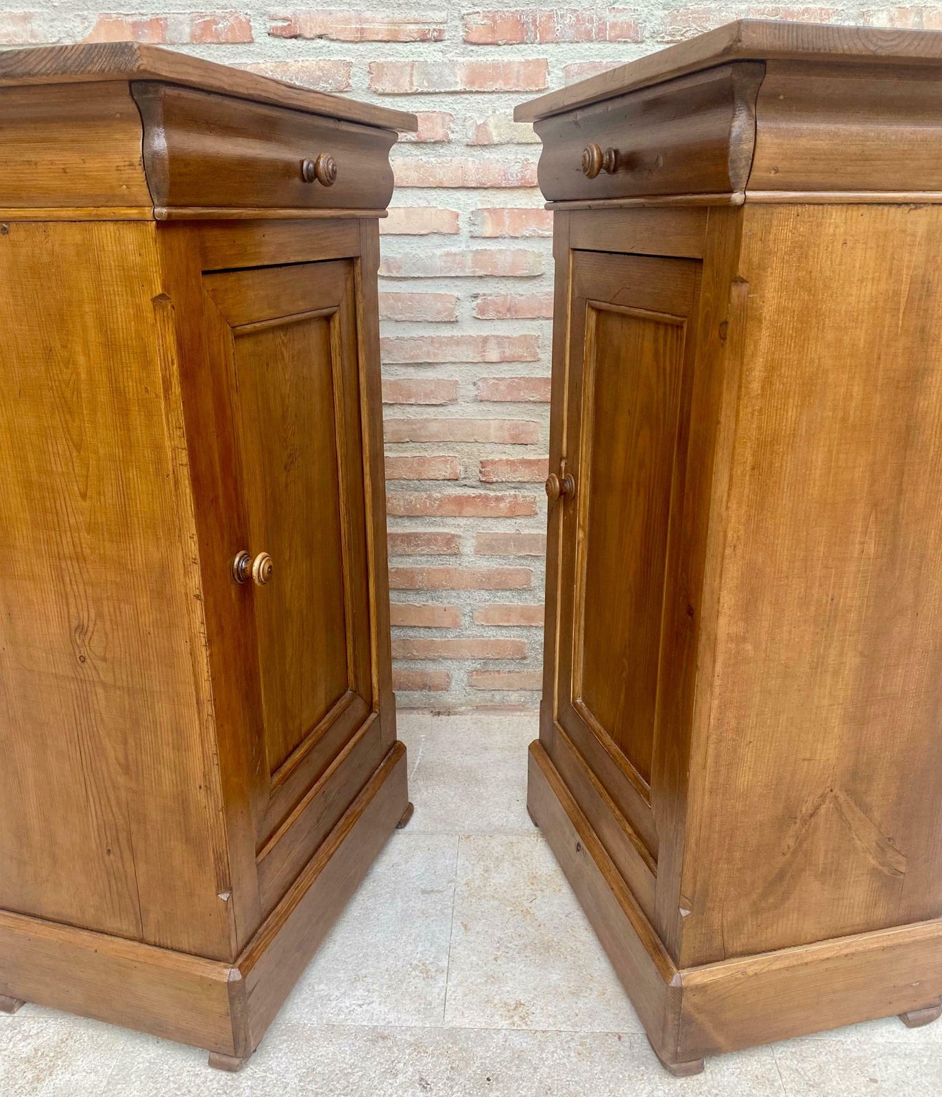 photo buy Vintage French Provincial Walnut Nightstands, 1920, Set Of 2
