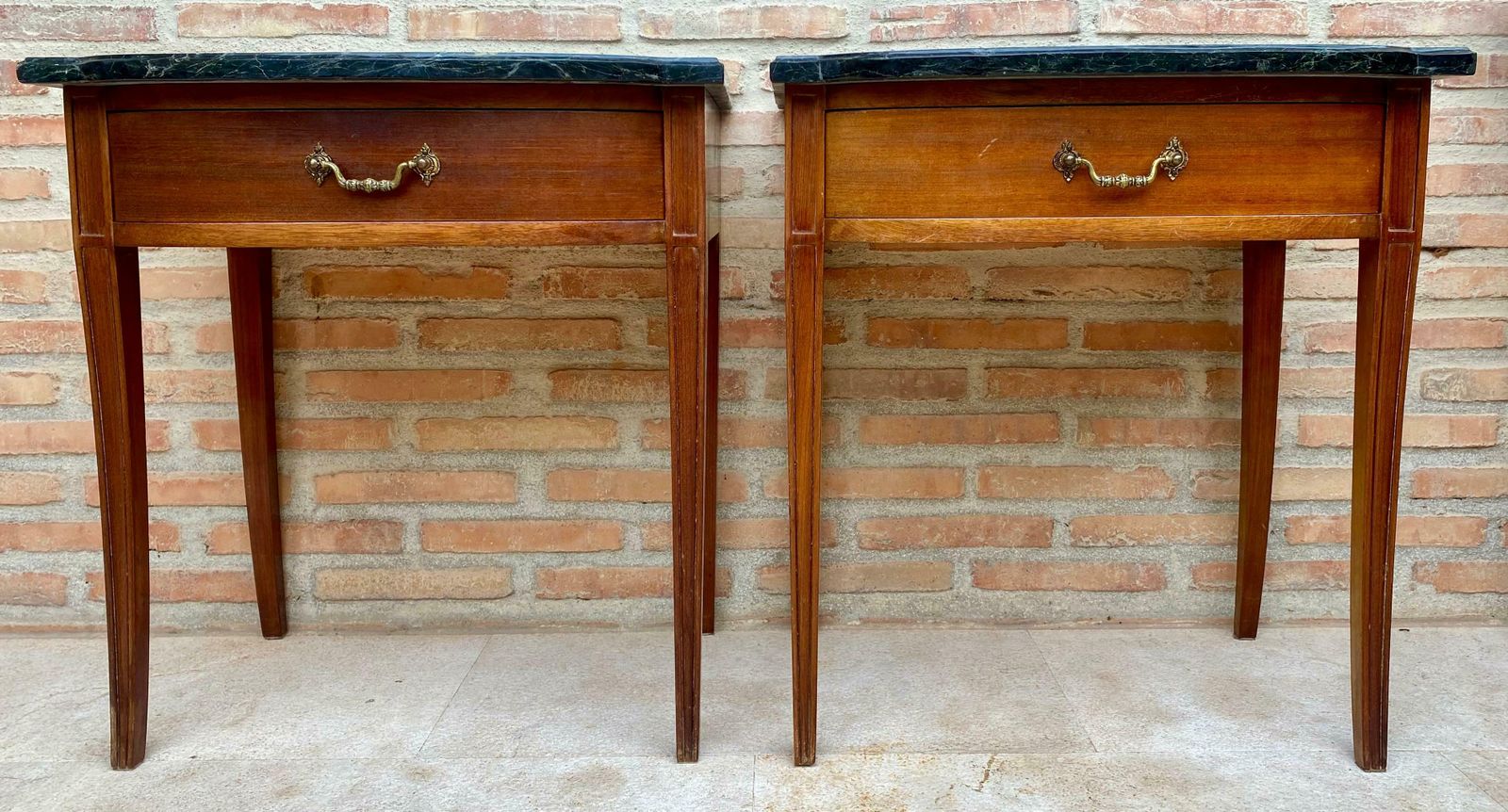Modern Nightstands With Grey Marble Top, 1940, Set Of 2 photo vinterior
