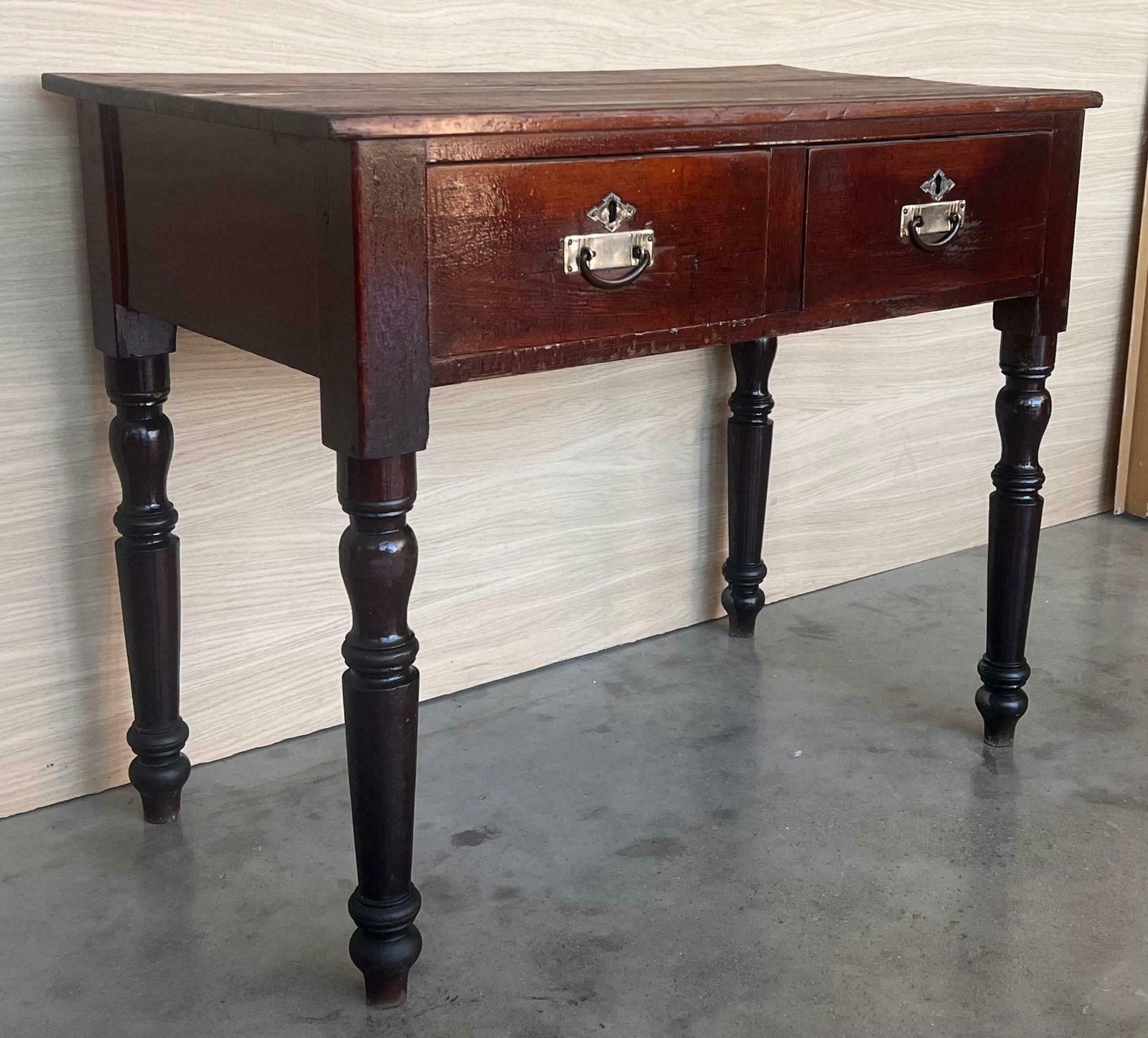Spanish Country Pine "Mobila " Side Table Or Console With Two Drawers photo 2488.0