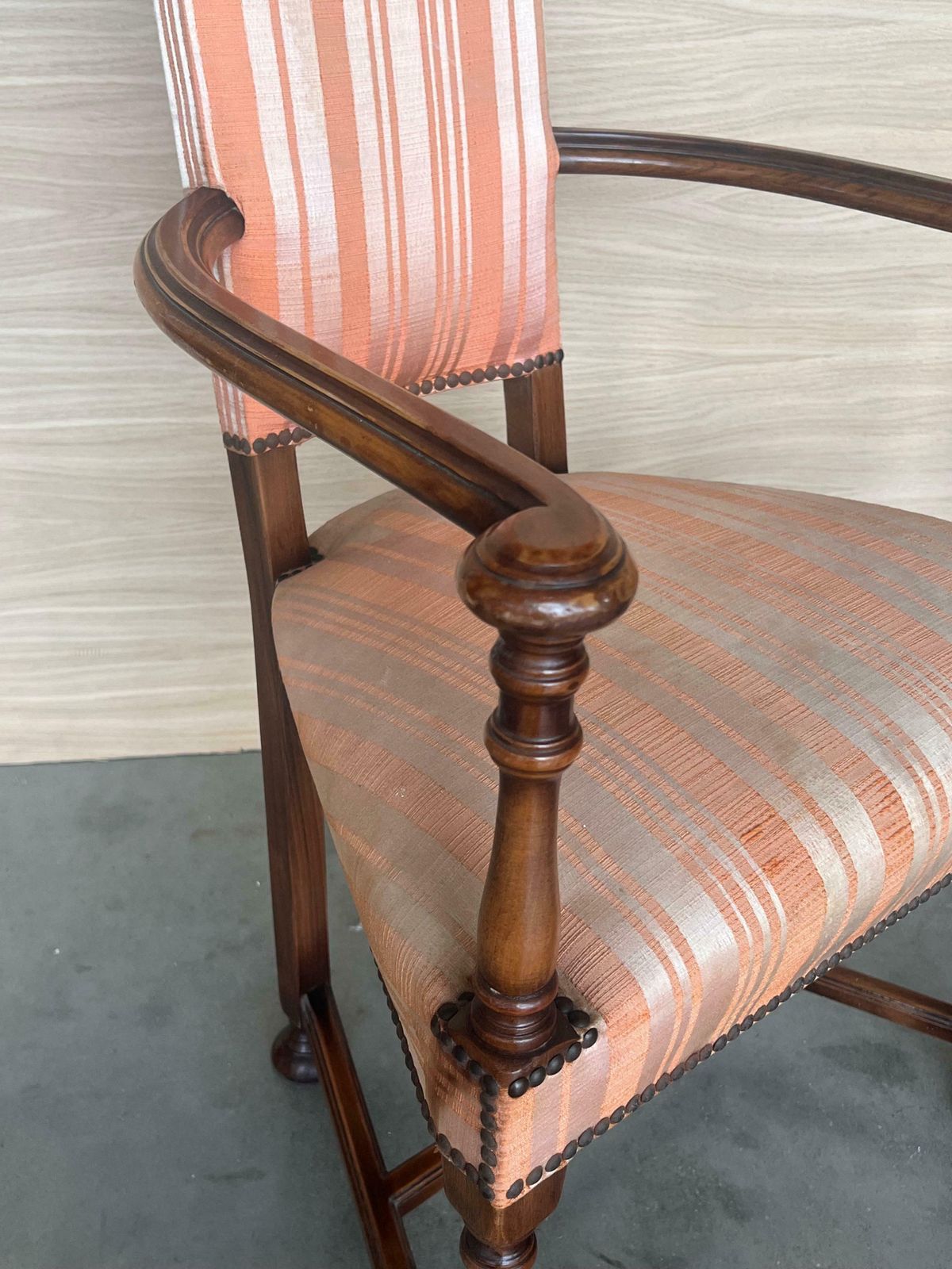 photo for sale Pair Of Spanish Armchairs With High Back Signed By Valenti