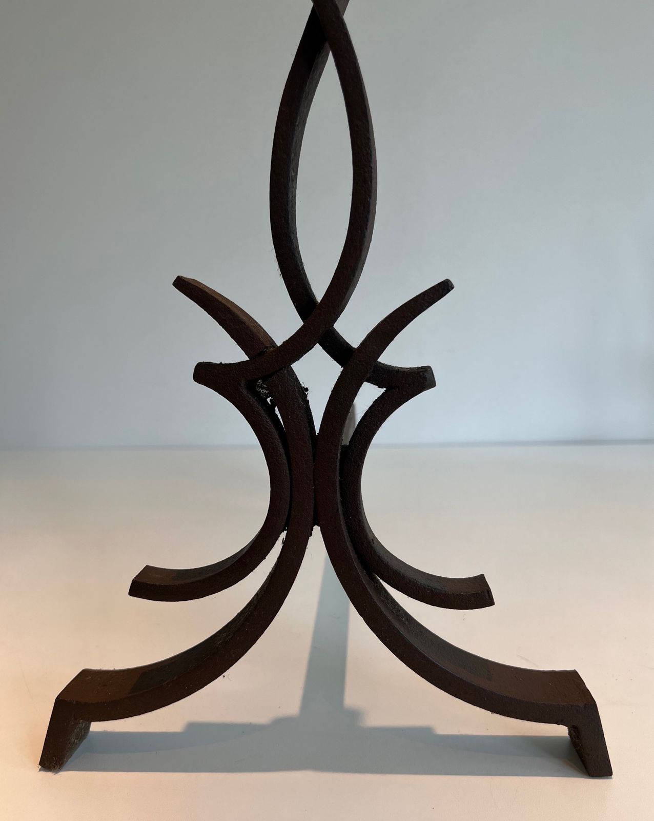 photo furniture Pair Of Wrought Iron Andirons By Raymond Subes