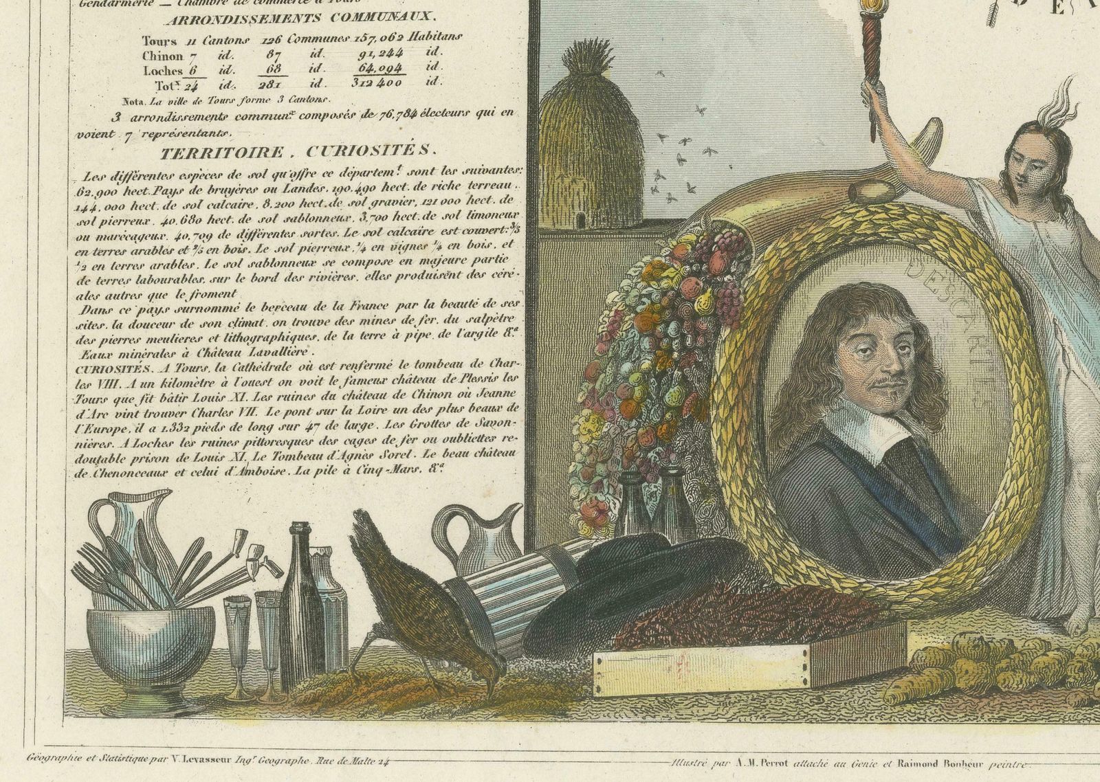 Mapping History: The Decorative Cartography Of Indre Et Loire By Levasseur, 1856 photo furniture