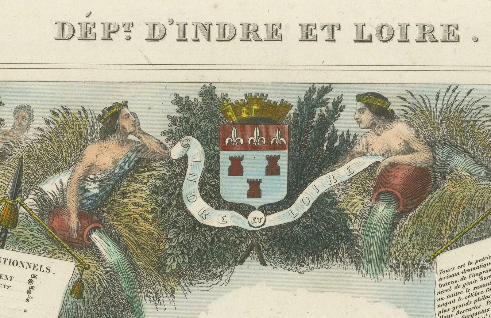 Mapping History: The Decorative Cartography Of Indre Et Loire By Levasseur, 1856 photo Art