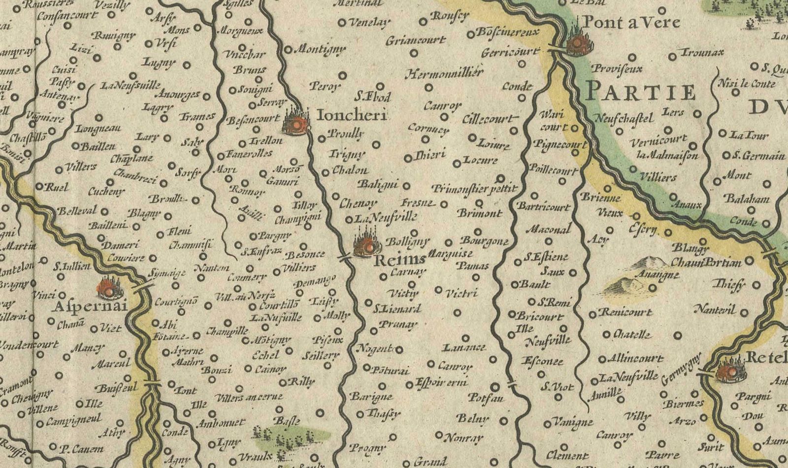 Authentic 1644 Janssonius Map Of The Champagne Region (Campania) In France photo for sale
