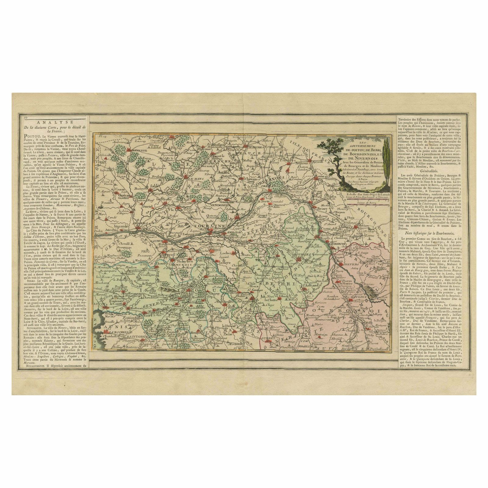 Old Map Of Part Of France: Poitou, Berry, Bourbonnais, And Nivernais In 1768