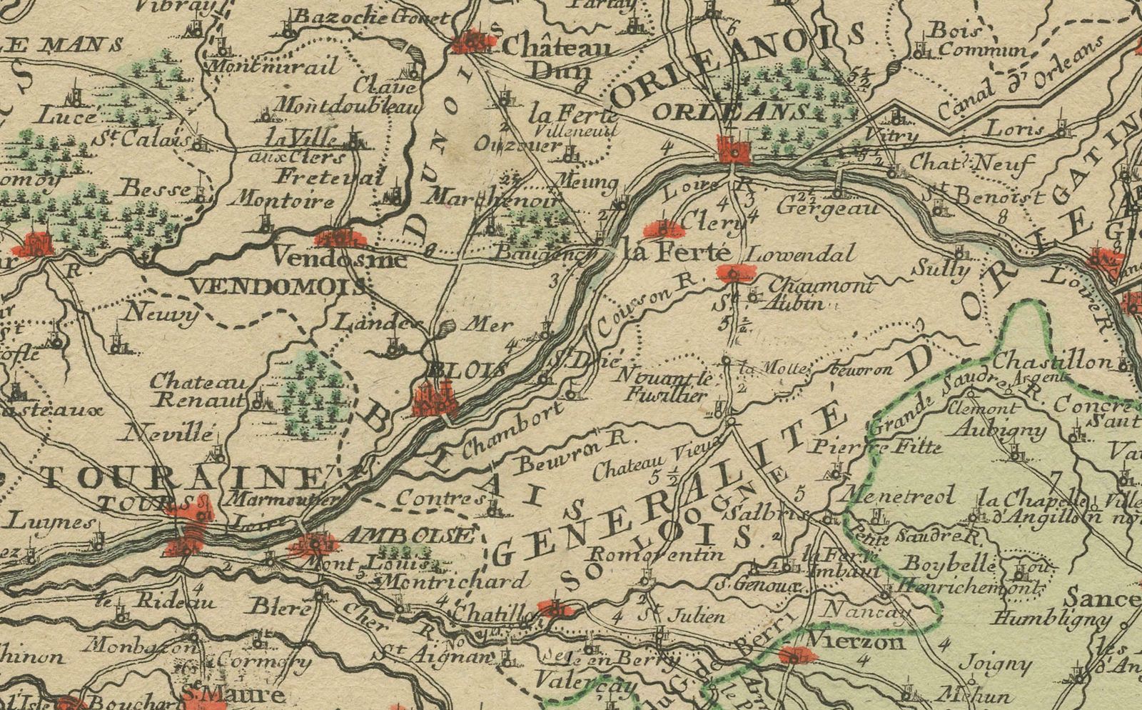 Old Map Of Part Of France: Poitou, Berry, Bourbonnais, And Nivernais In 1768 photo for sale