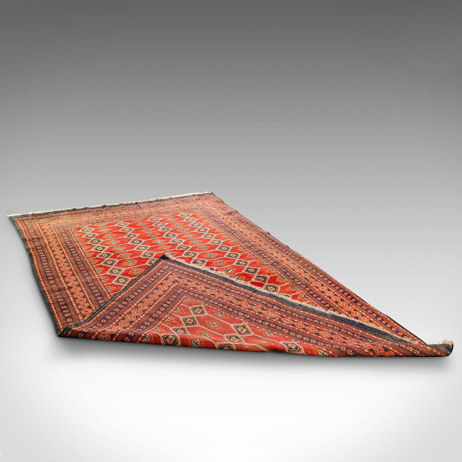 Textiles Large 10' Vintage Bokhara Rug, Middle Eastern, Woven, Hall, Living Room Carpet photo