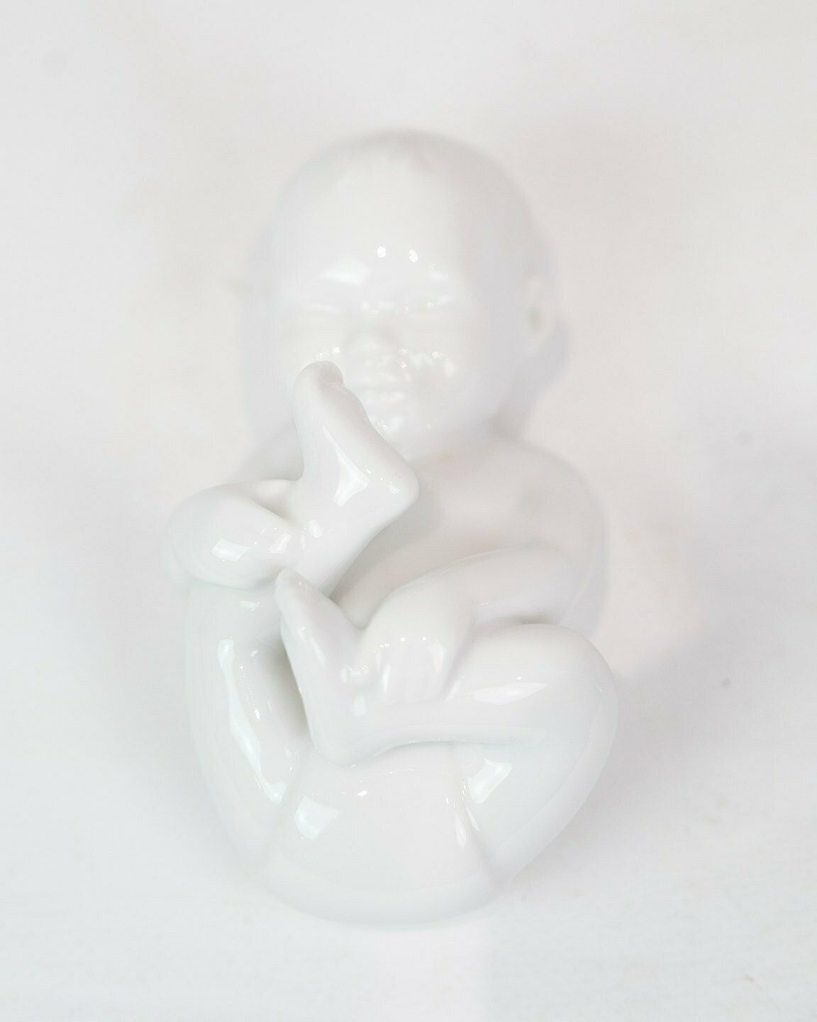 Porcelain Figure Babbling Baby In White Glaze By Allan Therkelsen photo Home Decor