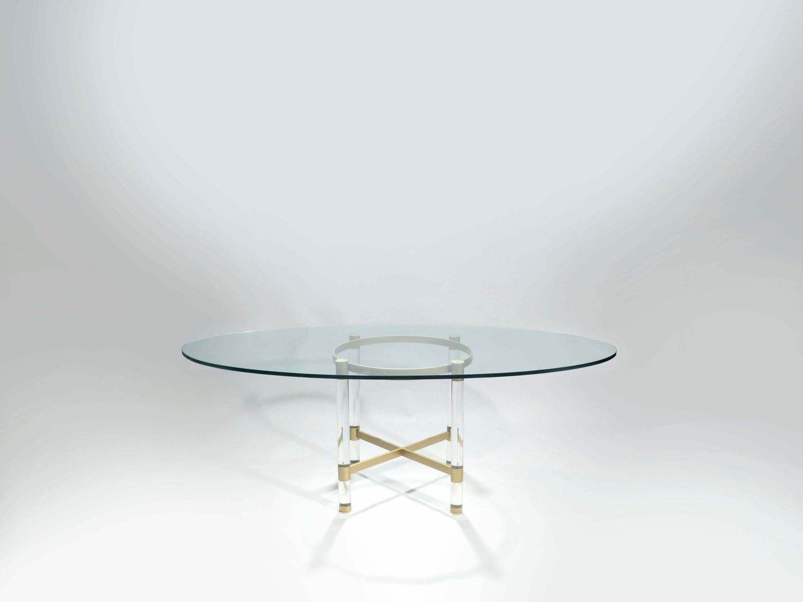 Table à manger en laiton et Lucite par Sandro Petti pour Metalarte, années 1970 photo buy