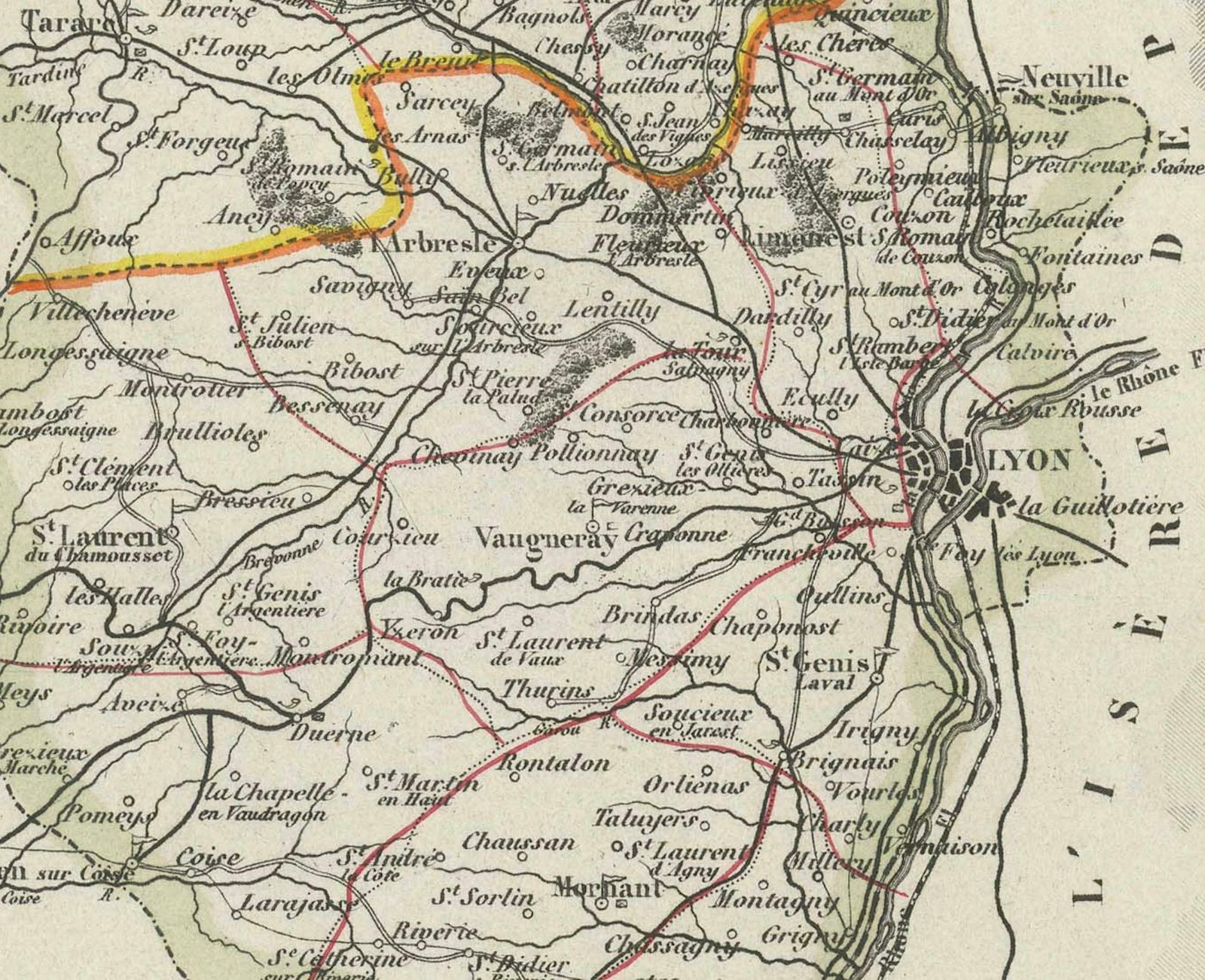 Map Of Rhône: Culture And Commerce In Lyon's Silk And Wine Legacy, 1852 photo Art